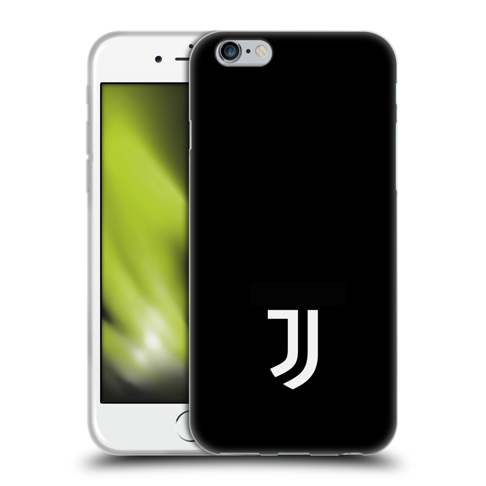HEAD CASE silikonový obal na mobil Apple Iphone 6/6S Fotbalový klub Juventus FC černé pozadí bílý znak malý