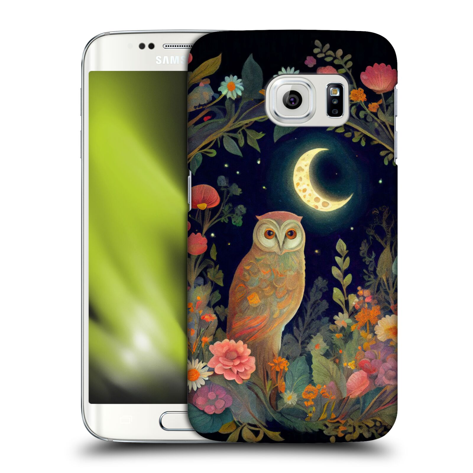 Obal na mobil Samsung Galaxy S6 EDGE - HEAD CASE - JK Stewart sova a měsíc