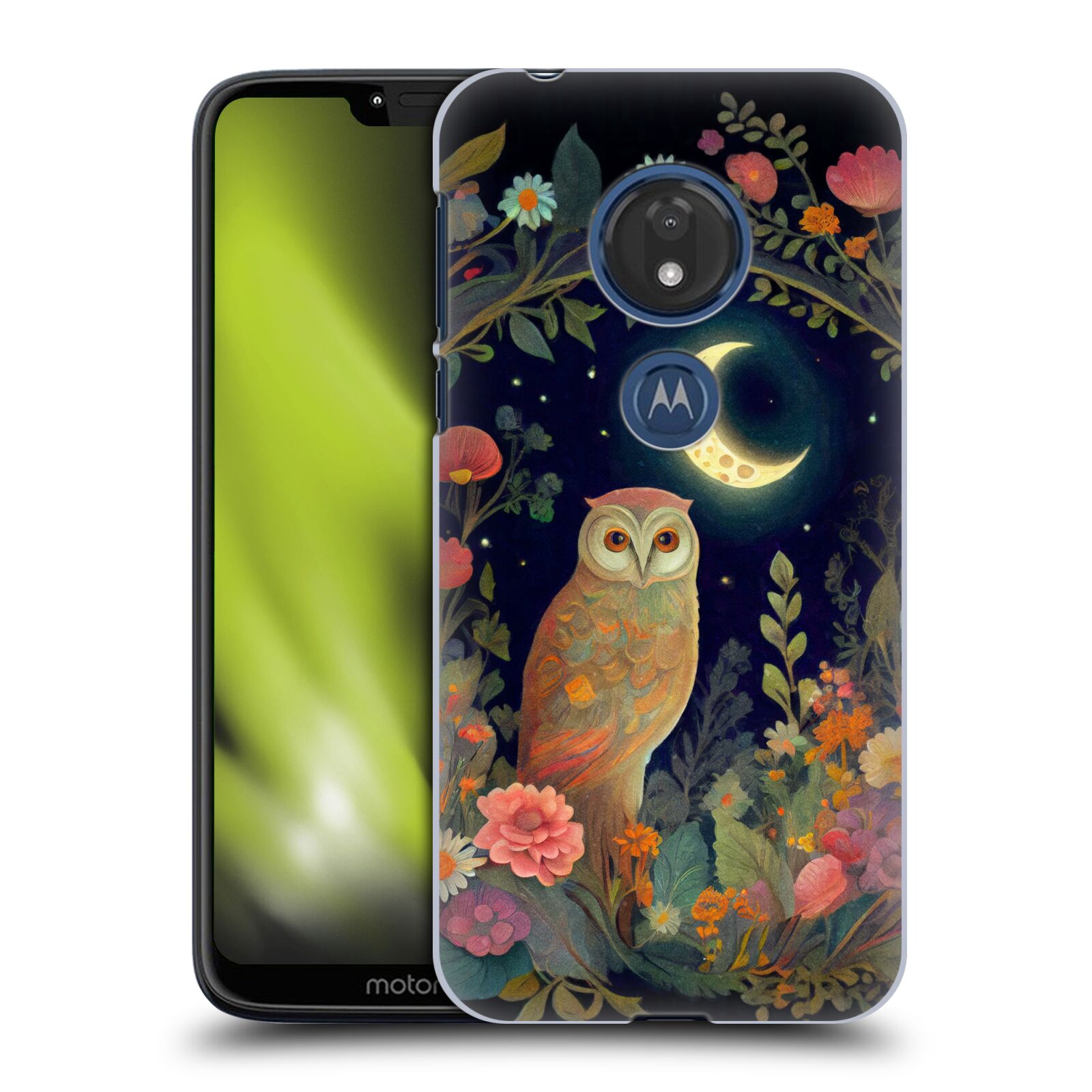 Obal na mobil Motorola Moto G7 Play - HEAD CASE - JK Stewart sova a měsíc