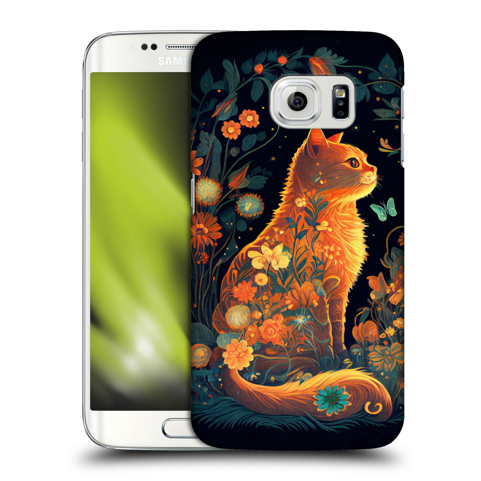 Obal na mobil Samsung Galaxy S6 EDGE - HEAD CASE - JK Stewart Oranžová kočka