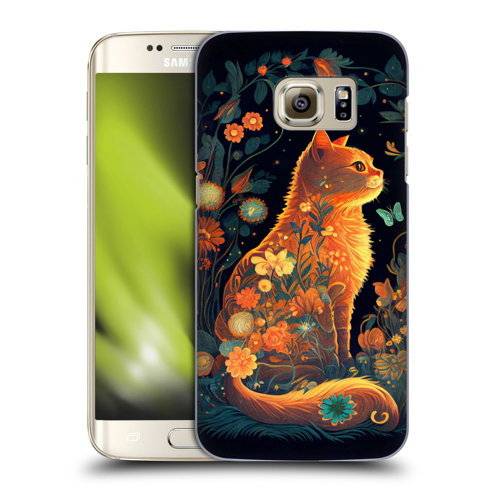 Obal na mobil Samsung Galaxy S7 EDGE - HEAD CASE - JK Stewart Oranžová kočka
