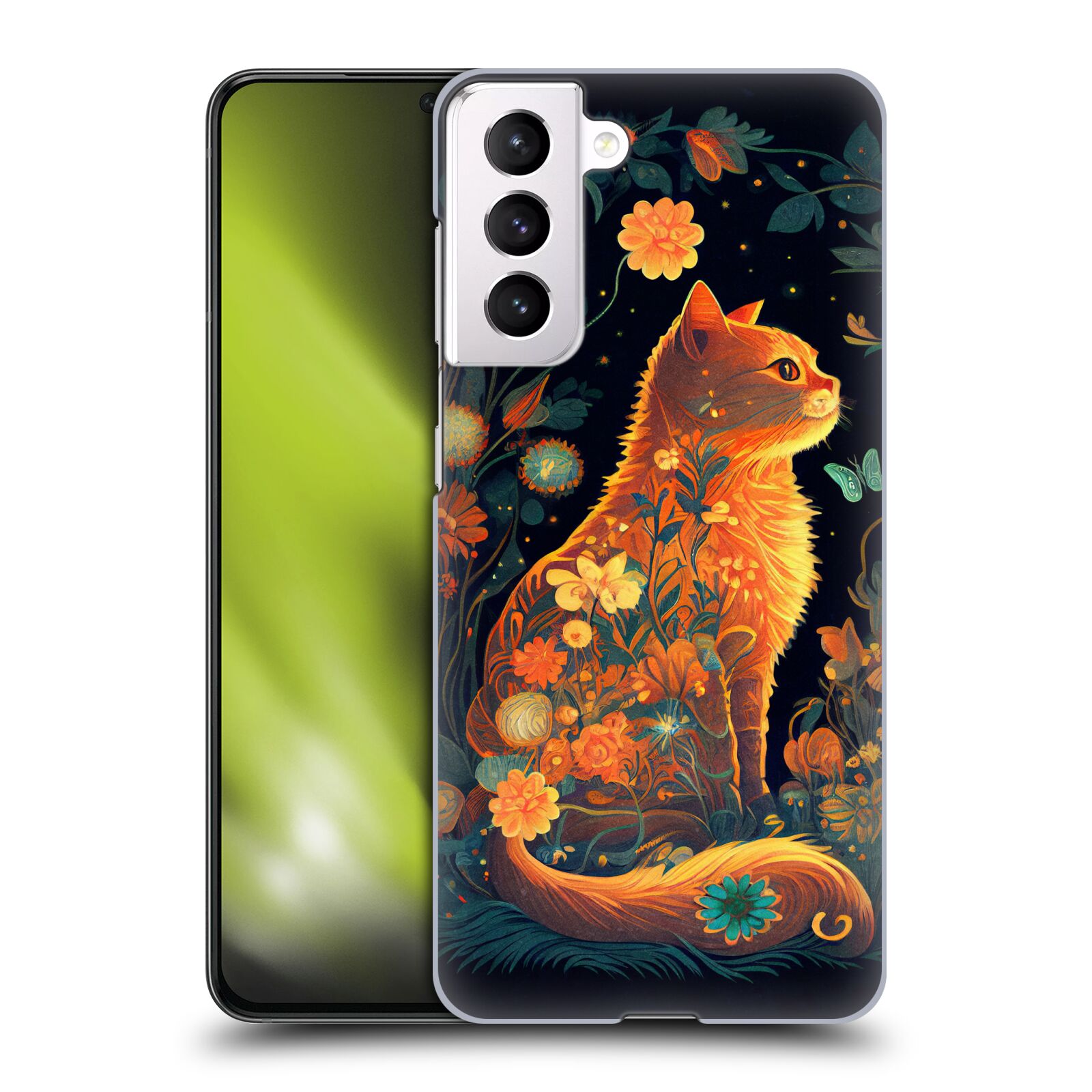 Obal na mobil Samsung Galaxy S21 5G - HEAD CASE - JK Stewart Oranžová kočka