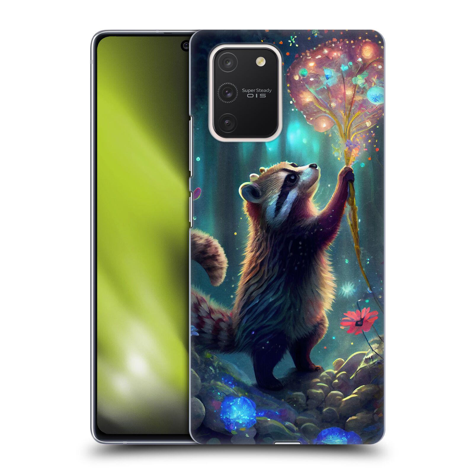 Obal na mobil Samsung Galaxy S10 LITE - HEAD CASE - JK Stewart medvídek mýval a květiny