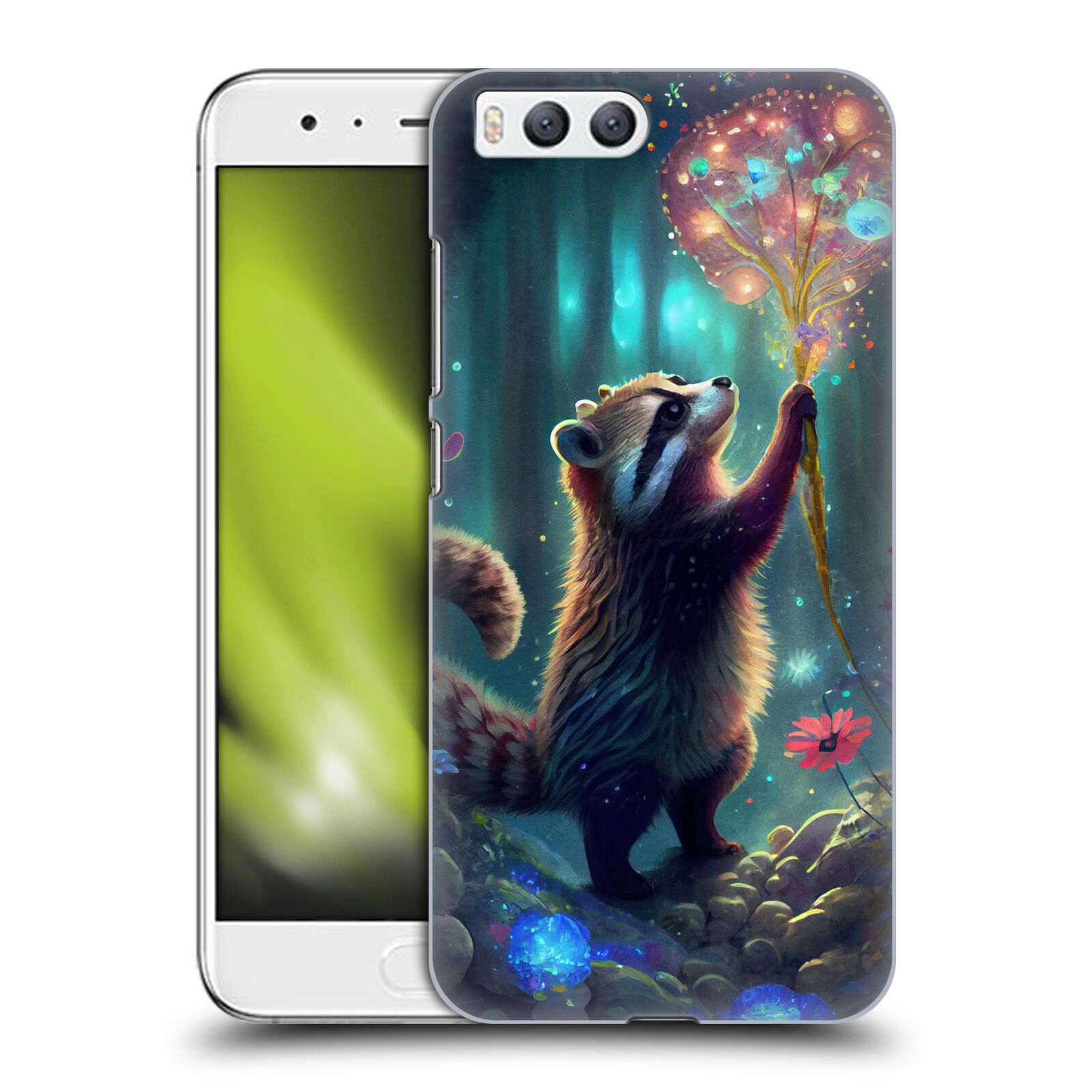 Obal na mobil Xiaomi MI6 - HEAD CASE - JK Stewart medvídek mýval a květiny