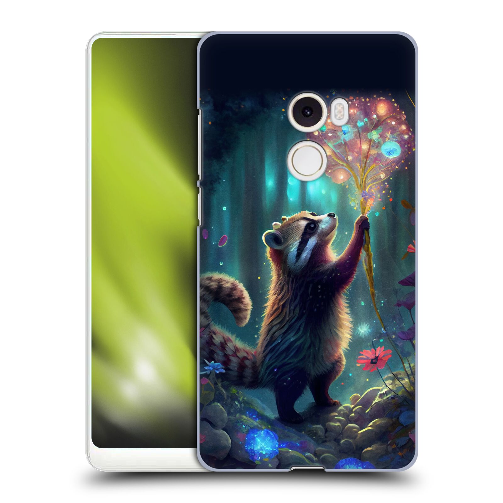 Obal na mobil Xiaomi Mi Mix 2 - HEAD CASE - JK Stewart medvídek mýval a květiny