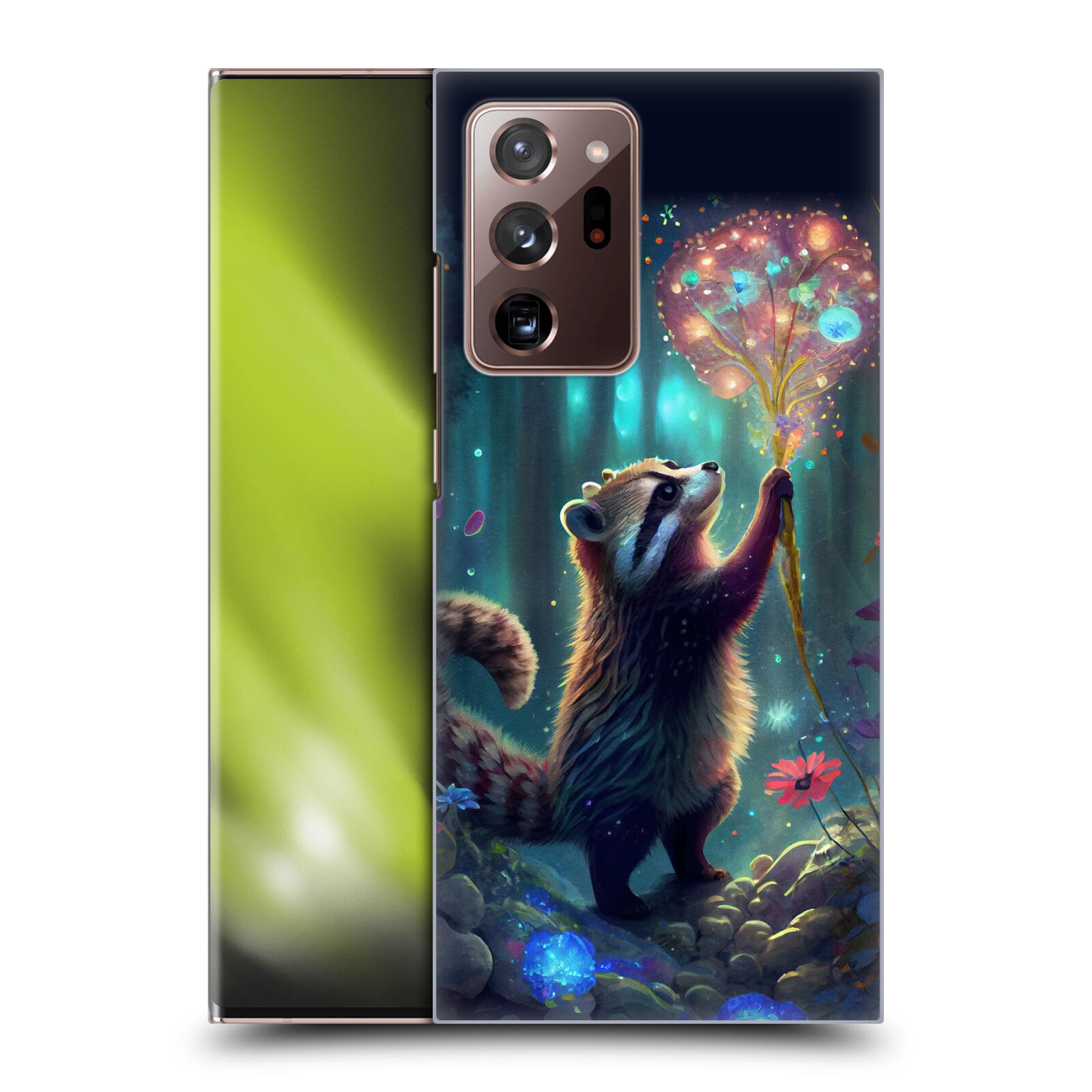 Obal na mobil Samsung Galaxy Note 20 ULTRA - HEAD CASE - JK Stewart medvídek mýval a květiny