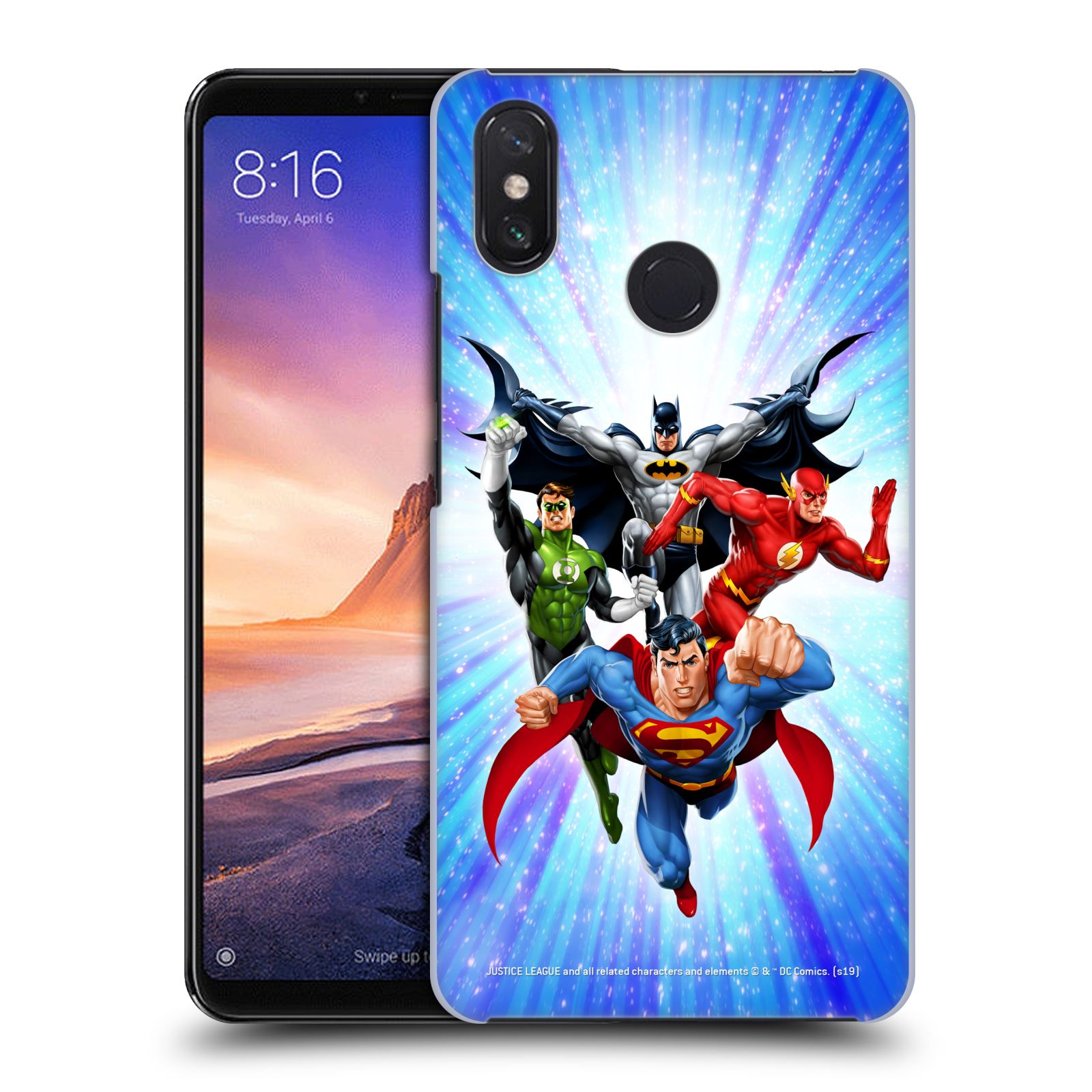Pouzdro na mobil Xiaomi Mi Max 3 - HEAD CASE - DC komix Liga Spravedlivých hrdinové