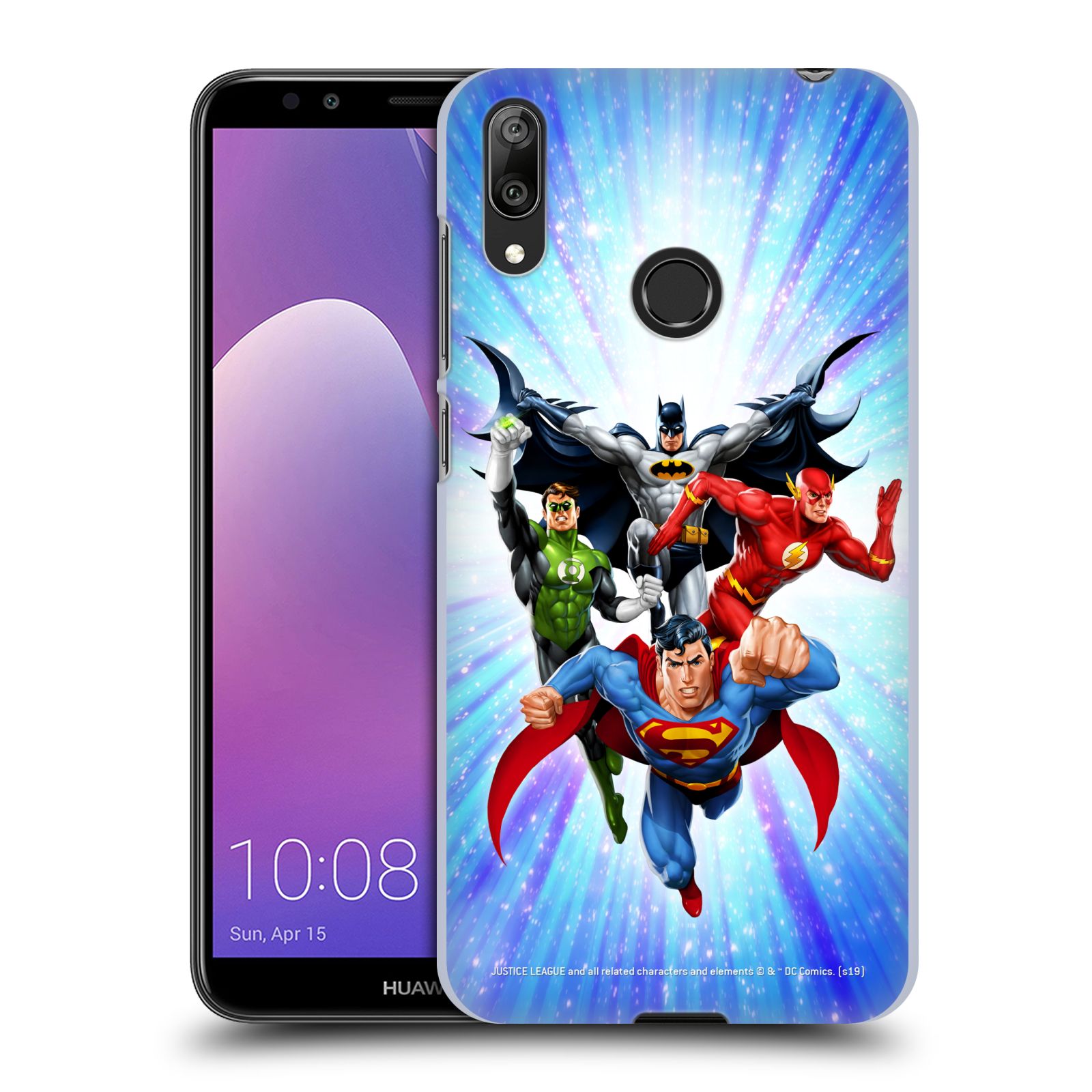 Pouzdro na mobil Huawei Y7 2019 - HEAD CASE - DC komix Liga Spravedlivých hrdinové