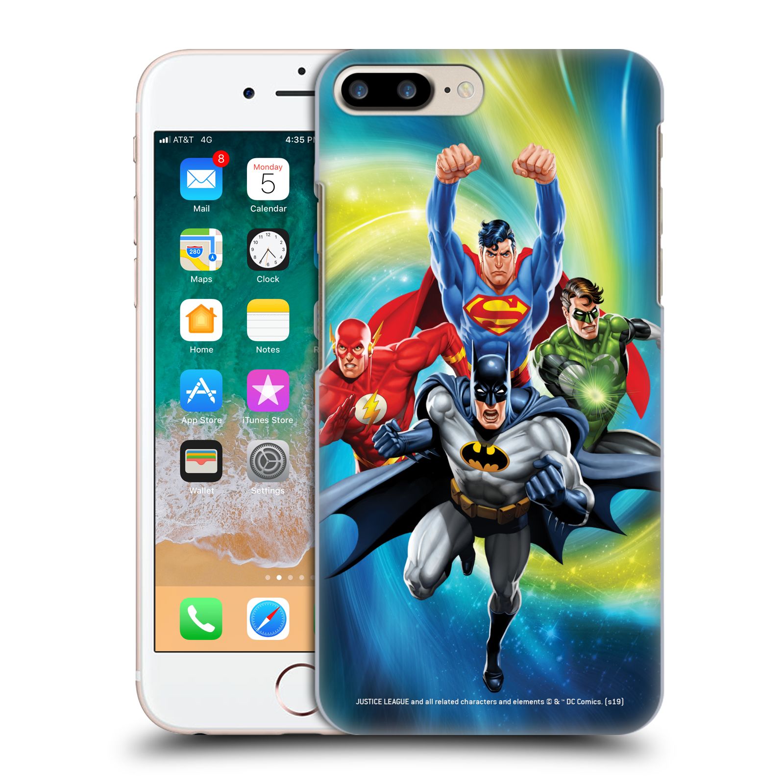 Pouzdro na mobil Apple Iphone 7/8 PLUS - HEAD CASE - DC komix Liga Spravedlivých hrdinové Batman