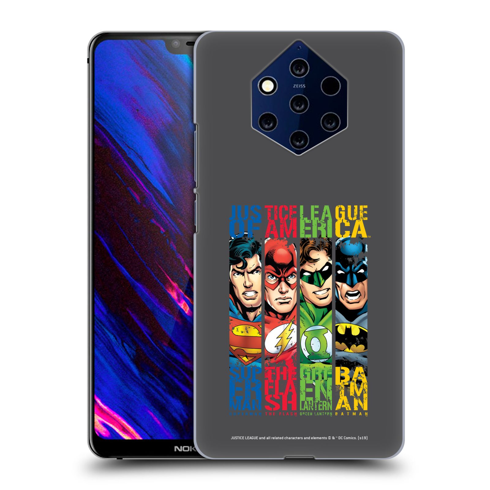 Pouzdro na mobil NOKIA 9 PureView - HEAD CASE - DC komix Liga Spravedlivých hrdinové