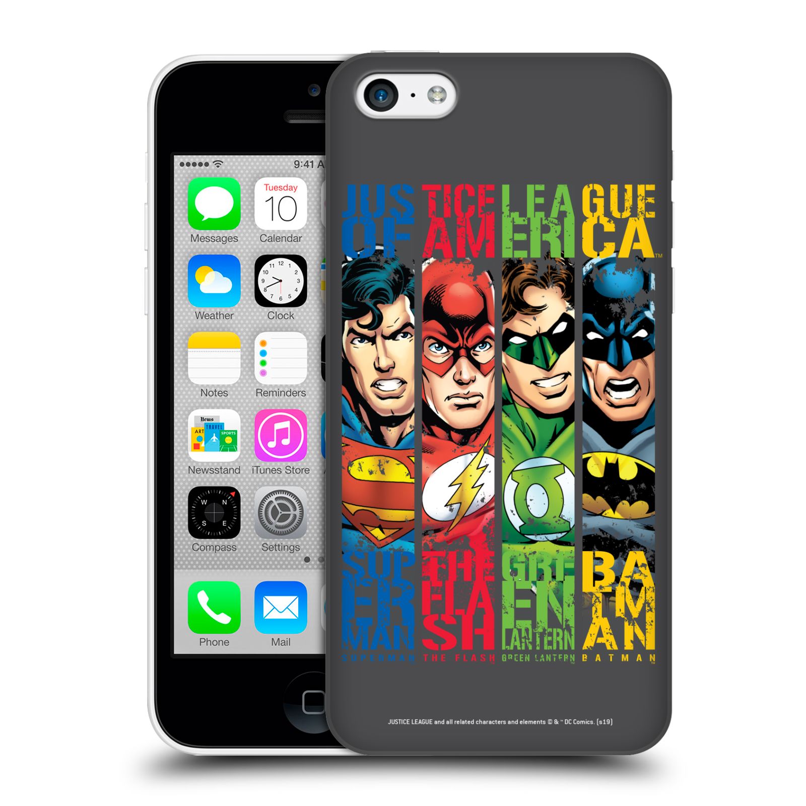 Pouzdro na mobil Apple Iphone 5C - HEAD CASE - DC komix Liga Spravedlivých hrdinové