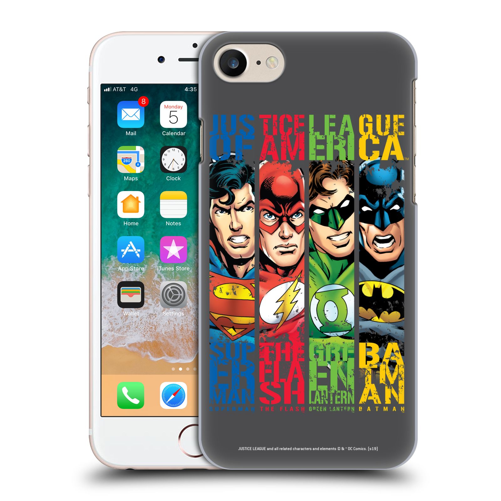 Pouzdro na mobil Apple Iphone 7/8 - HEAD CASE - DC komix Liga Spravedlivých hrdinové