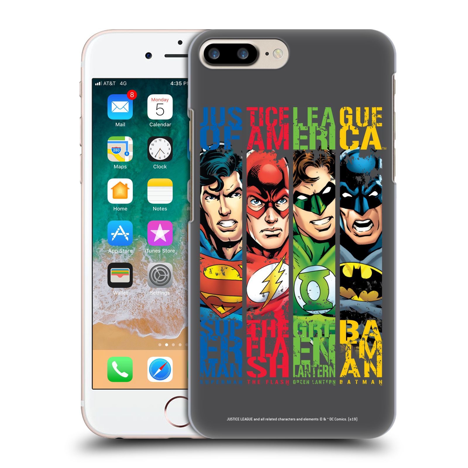 Pouzdro na mobil Apple Iphone 7/8 PLUS - HEAD CASE - DC komix Liga Spravedlivých hrdinové