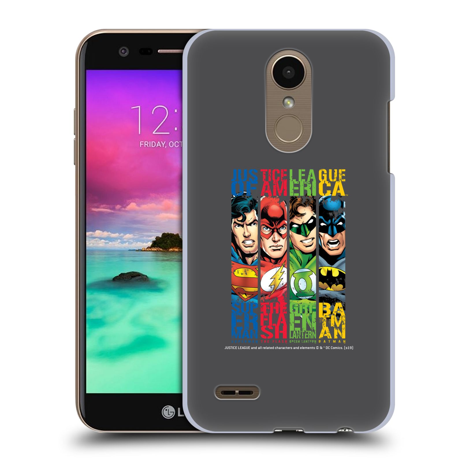Pouzdro na mobil LG K10 2018 - HEAD CASE - DC komix Liga Spravedlivých hrdinové