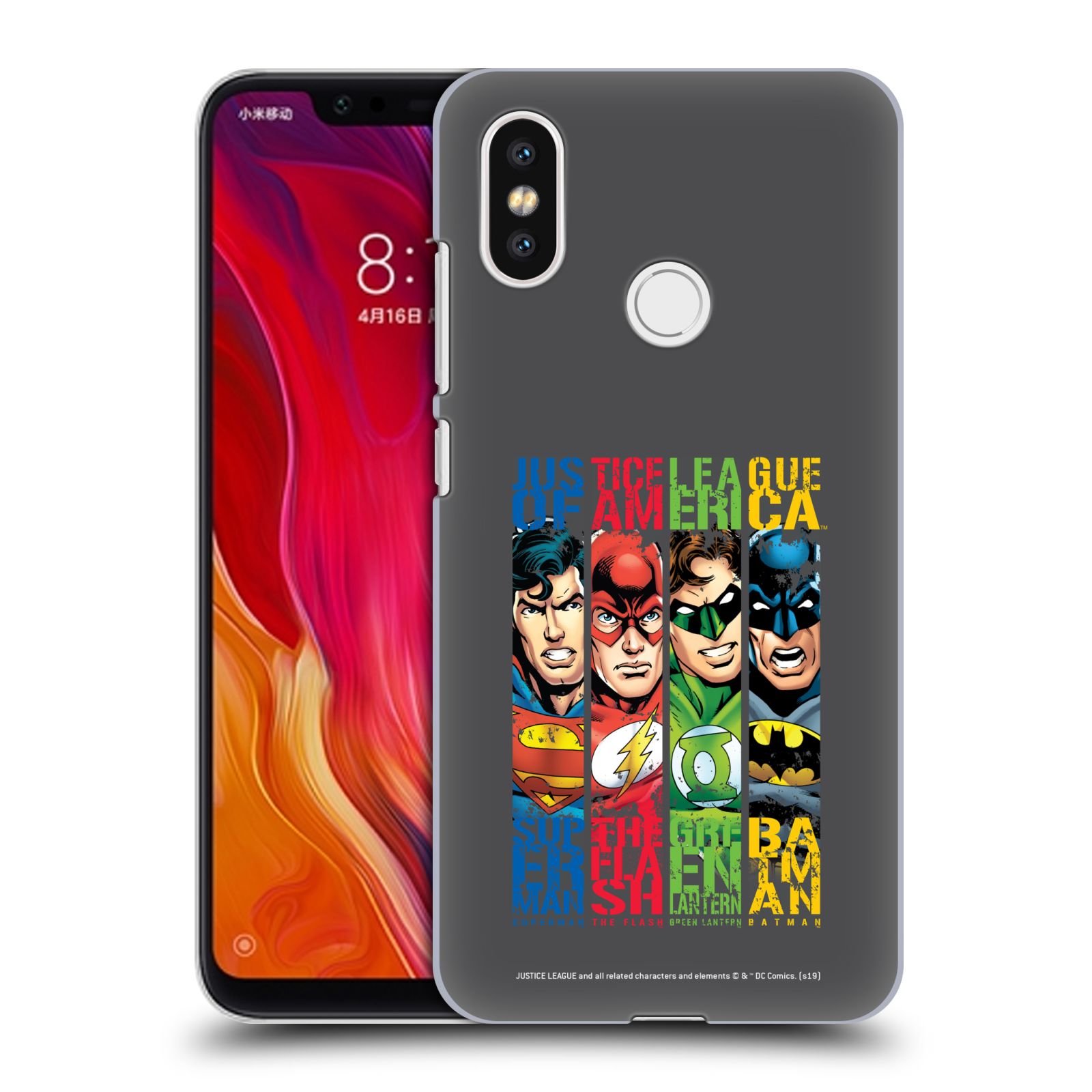Pouzdro na mobil Xiaomi  Mi 8 - HEAD CASE - DC komix Liga Spravedlivých hrdinové