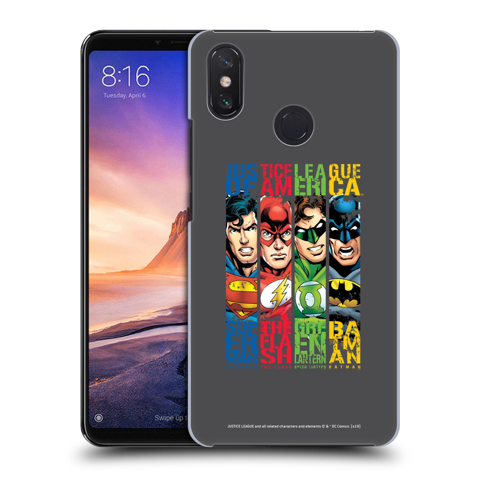 Pouzdro na mobil Xiaomi Mi Max 3 - HEAD CASE - DC komix Liga Spravedlivých hrdinové