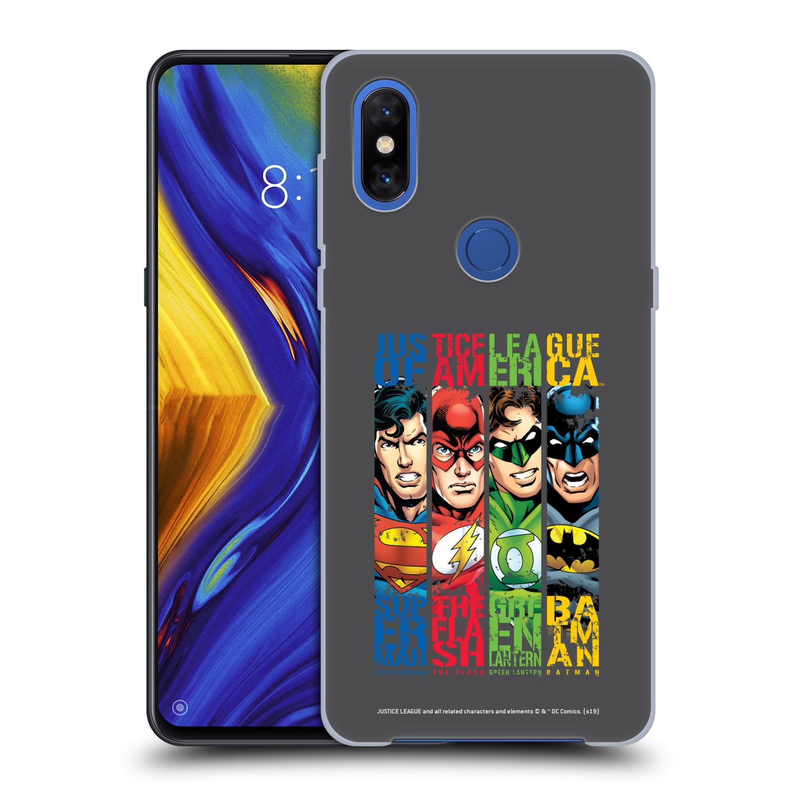 Pouzdro na mobil Xiaomi Mi Mix 3 - HEAD CASE - DC komix Liga Spravedlivých hrdinové