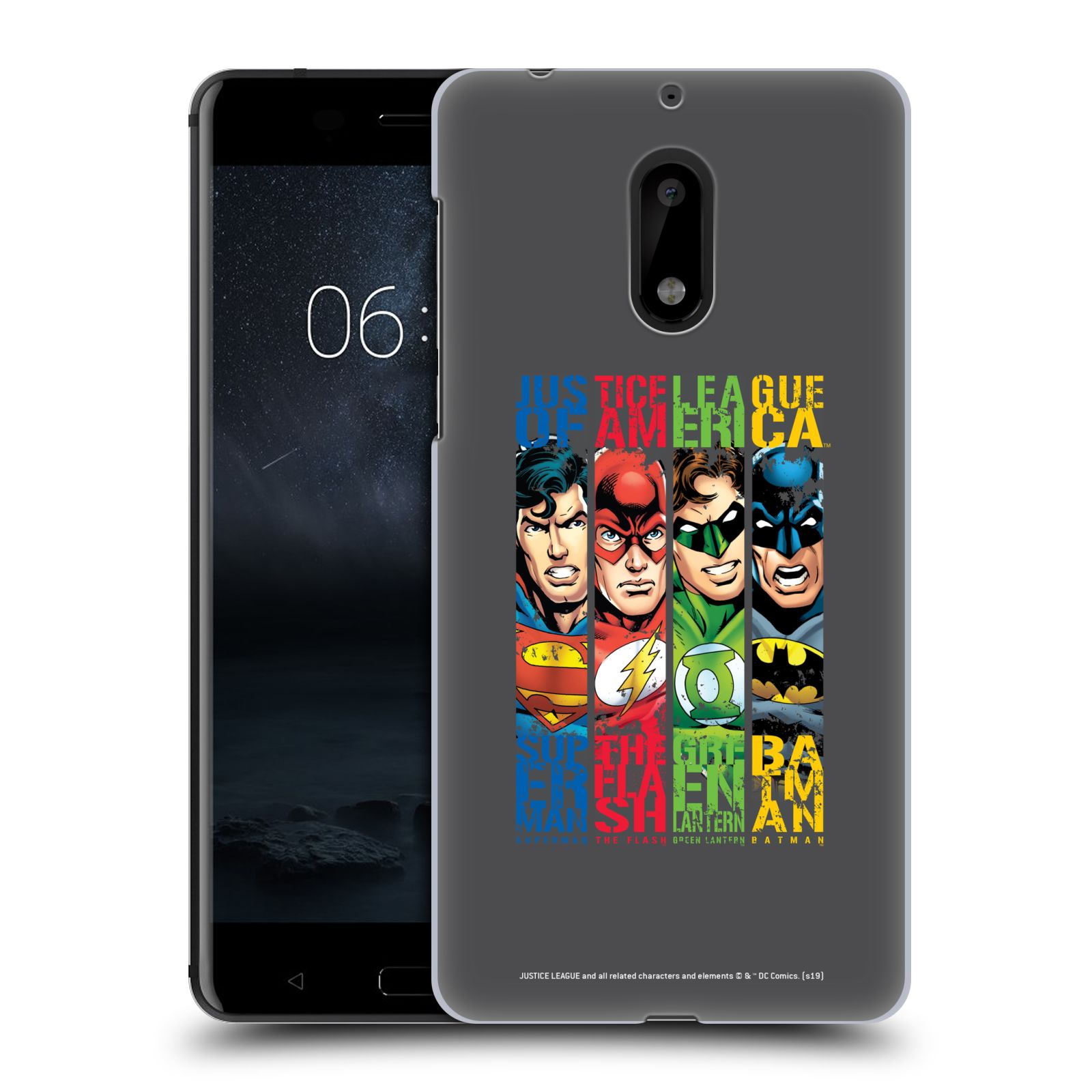 Pouzdro na mobil Nokia 6 - HEAD CASE - DC komix Liga Spravedlivých hrdinové