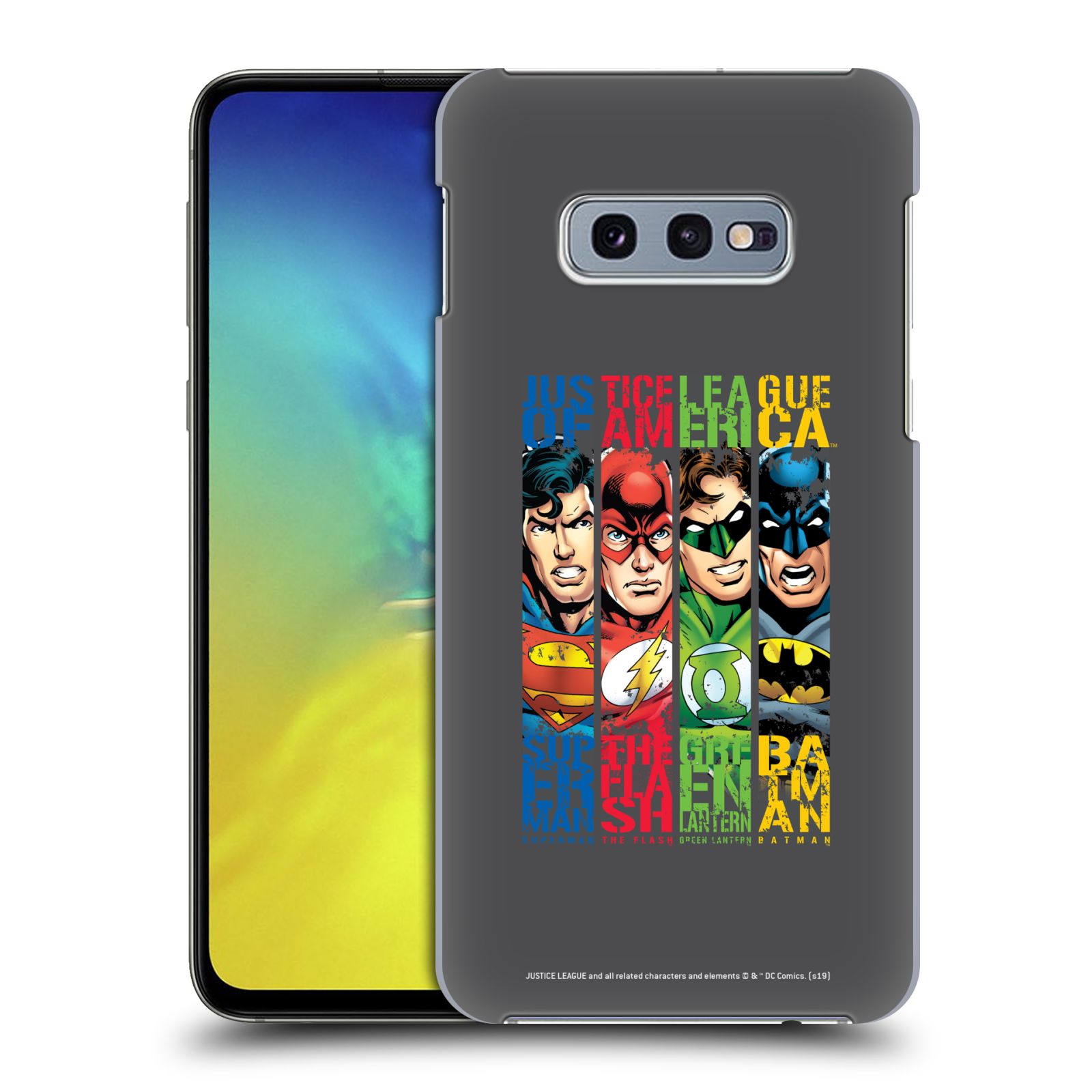Pouzdro na mobil Samsung Galaxy S10e - HEAD CASE - DC komix Liga Spravedlivých hrdinové