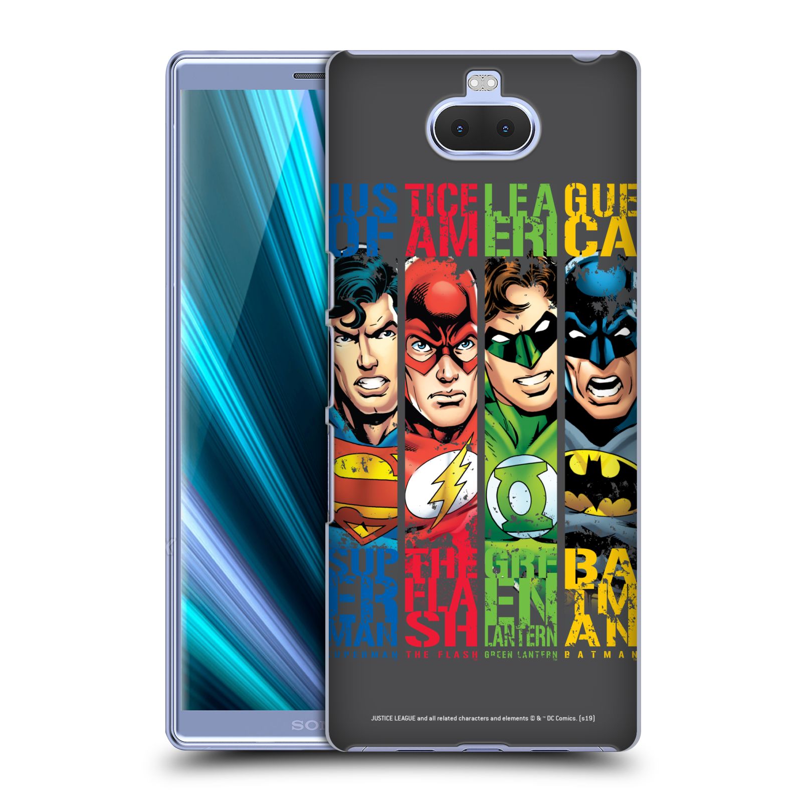 Pouzdro na mobil Sony Xperia 10 - HEAD CASE - DC komix Liga Spravedlivých hrdinové