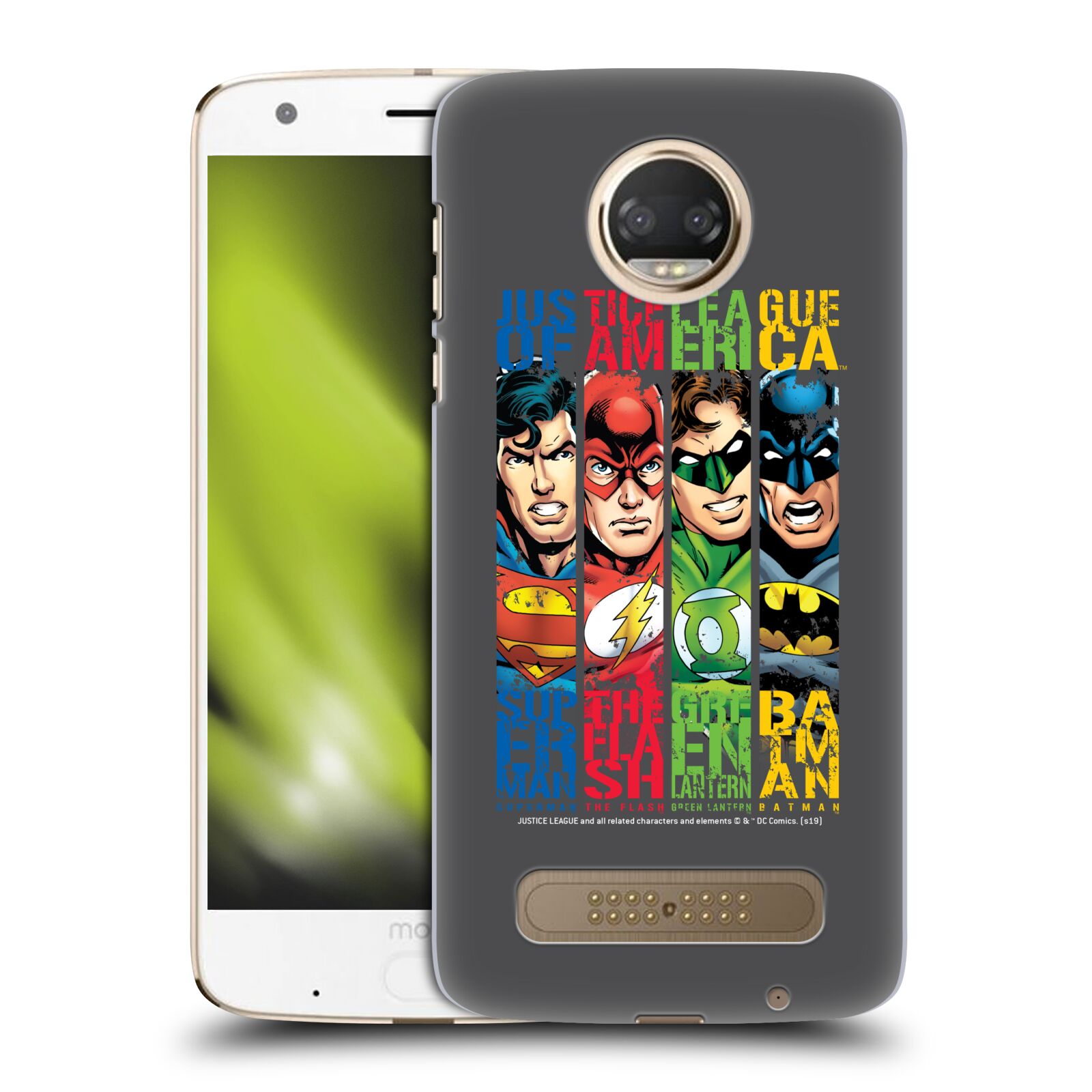 Pouzdro na mobil Motorola Moto Z2 PLAY - HEAD CASE - DC komix Liga Spravedlivých hrdinové