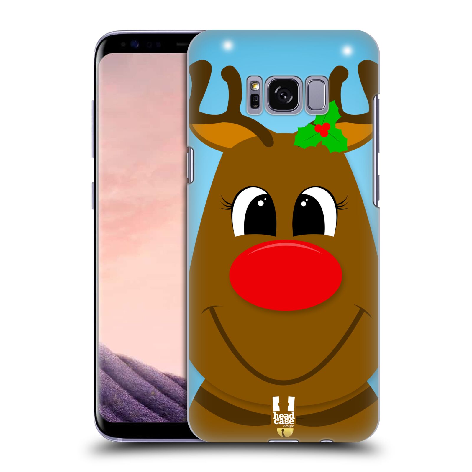 HEAD CASE plastový obal na mobil Samsung Galaxy S8 vzor Vánoční tváře kreslené SOB RUDOLF