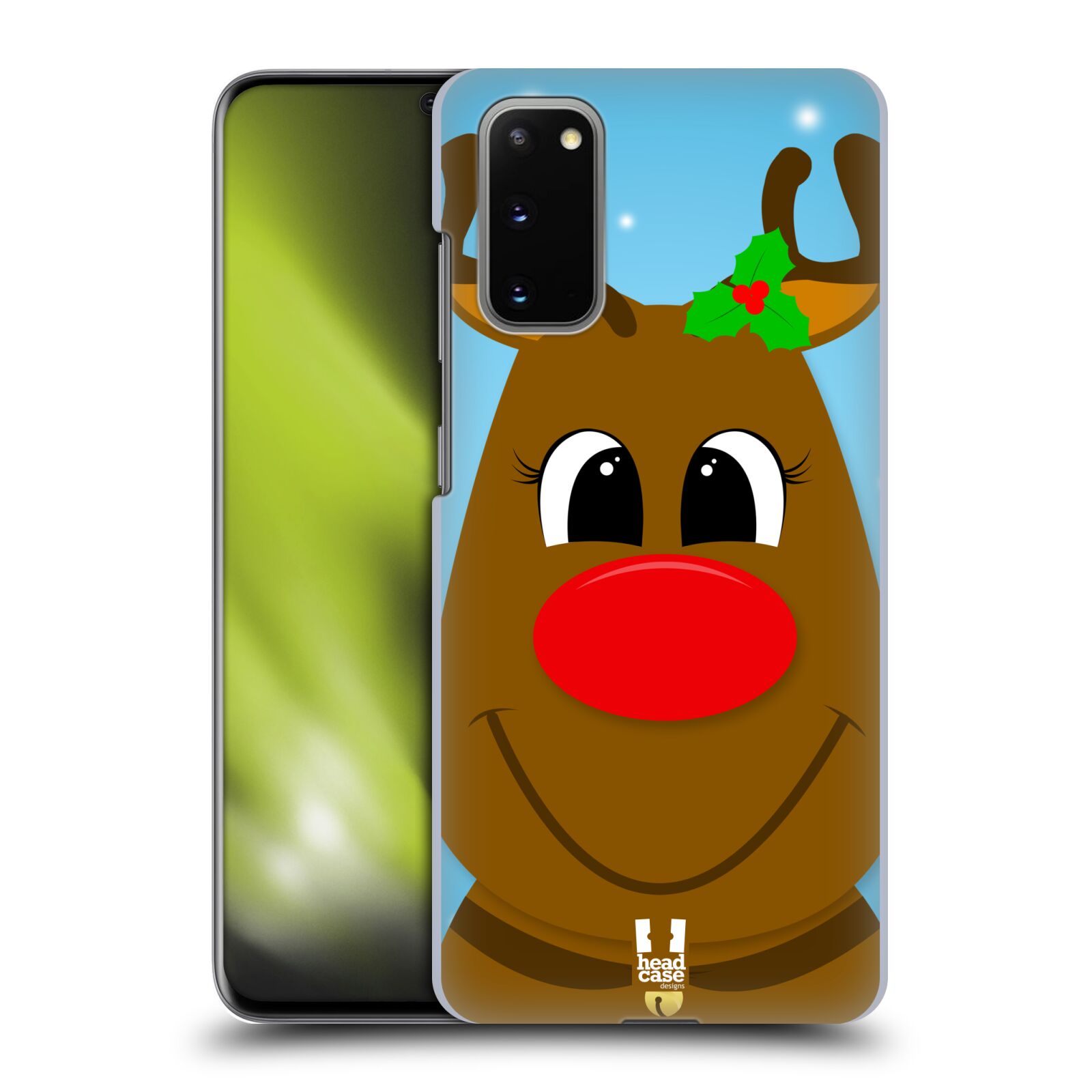 Pouzdro na mobil Samsung Galaxy S20 - HEAD CASE - vzor Vánoční tváře kreslené SOB RUDOLF