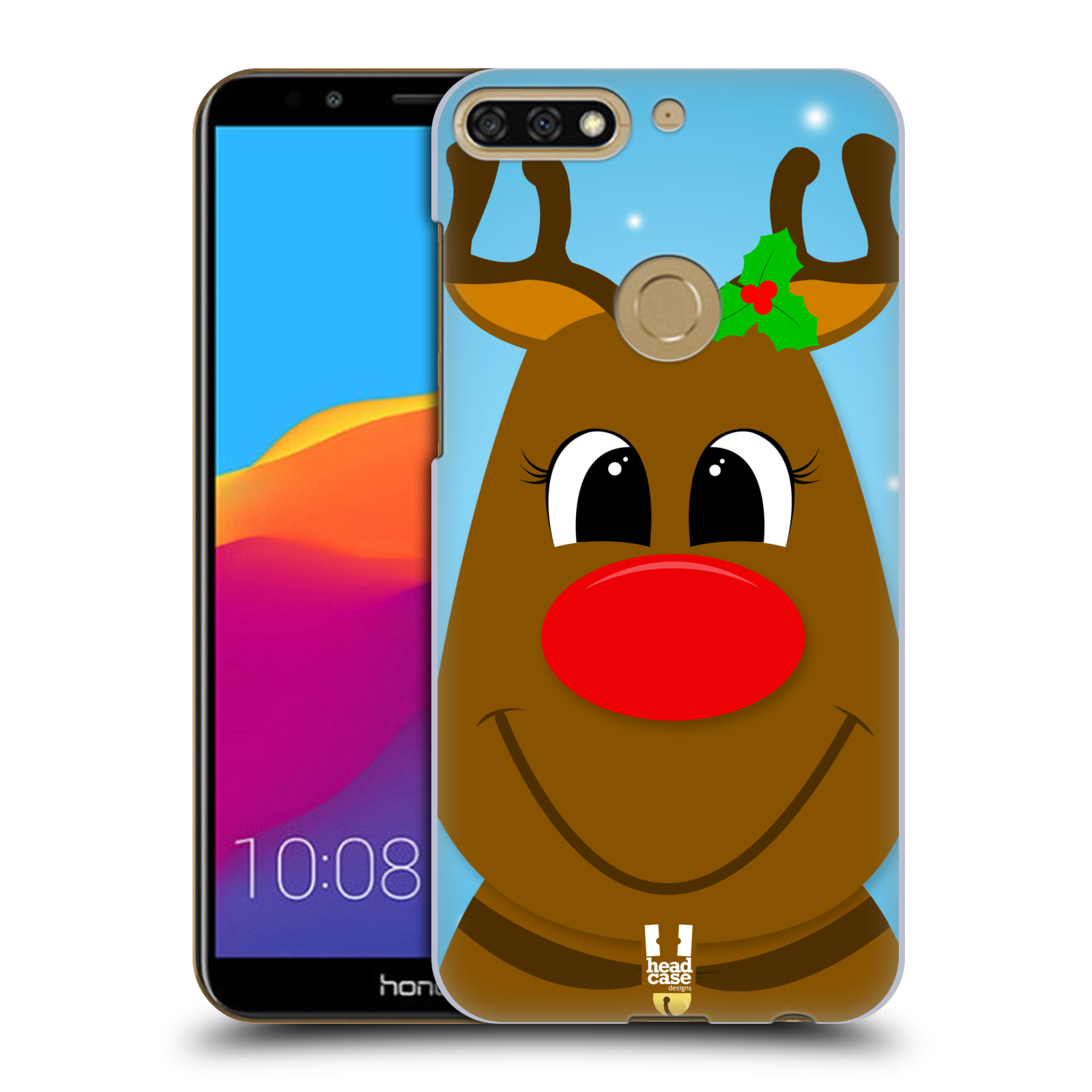 HEAD CASE plastový obal na mobil Honor 7c vzor Vánoční tváře kreslené SOB RUDOLF