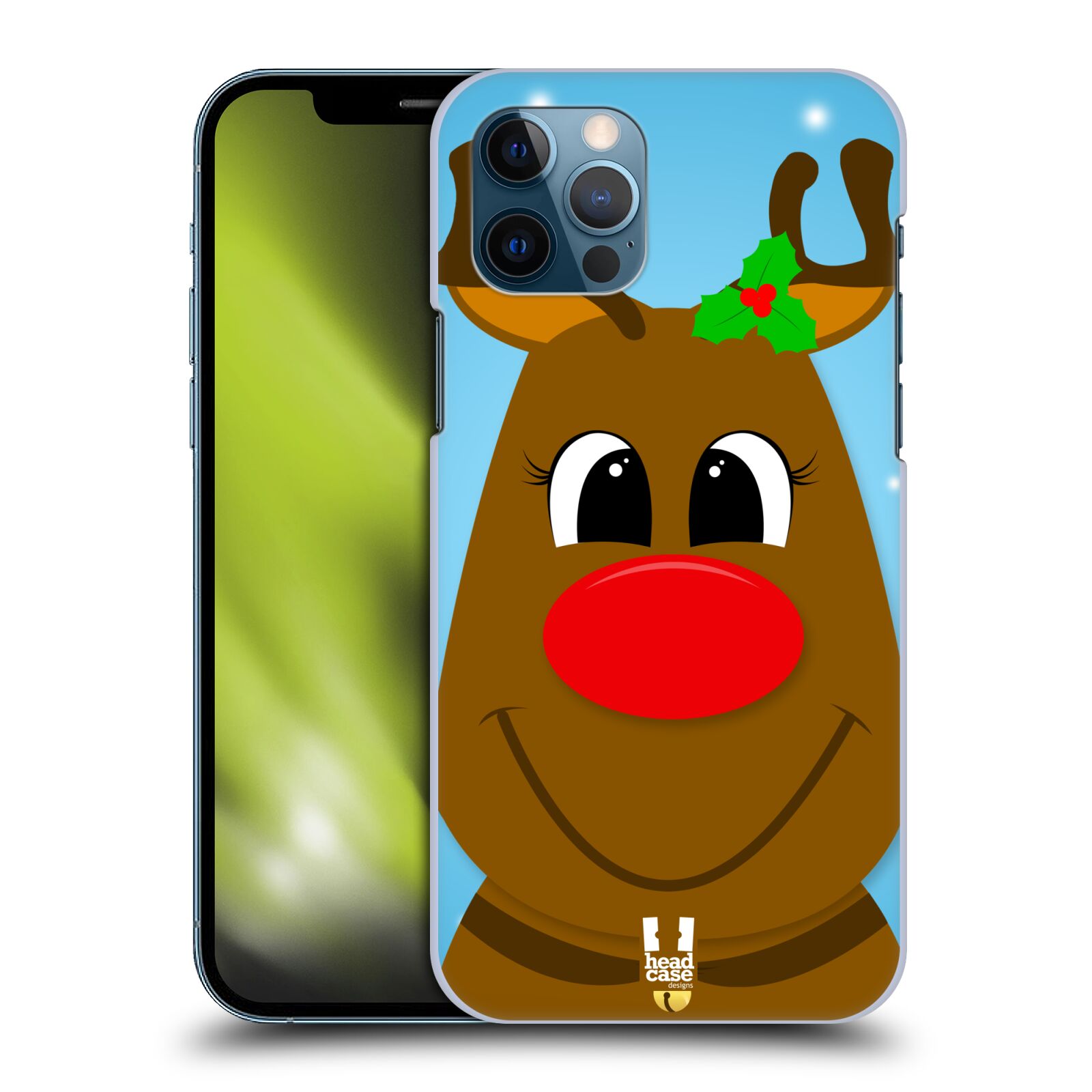 HEAD CASE plastový obal na mobil Apple Iphone 12 / Iphone 12 PRO vzor Vánoční tváře kreslené SOB RUDOLF