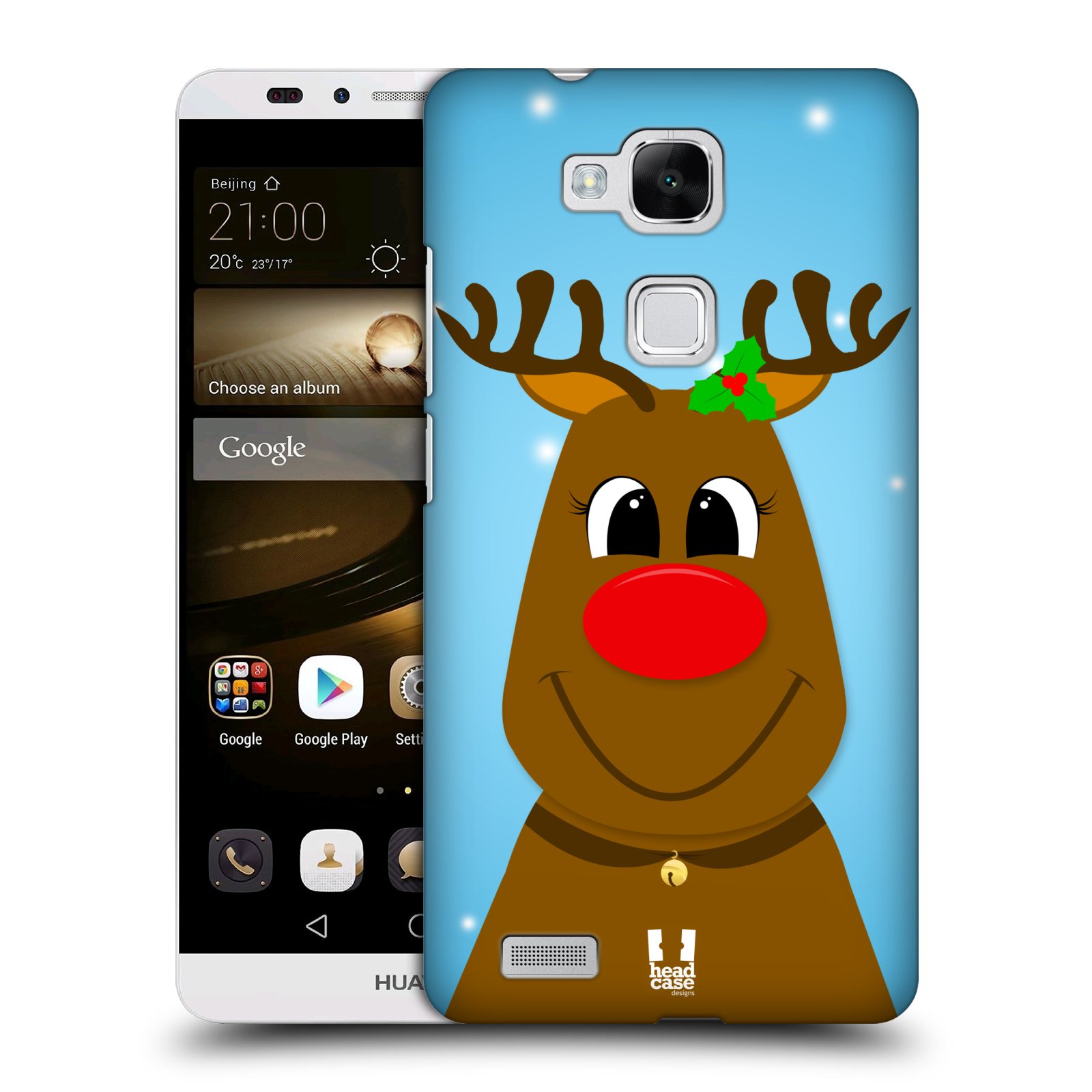 HEAD CASE plastový obal na mobil Huawei Mate 7 vzor Vánoční tváře kreslené SOB RUDOLF