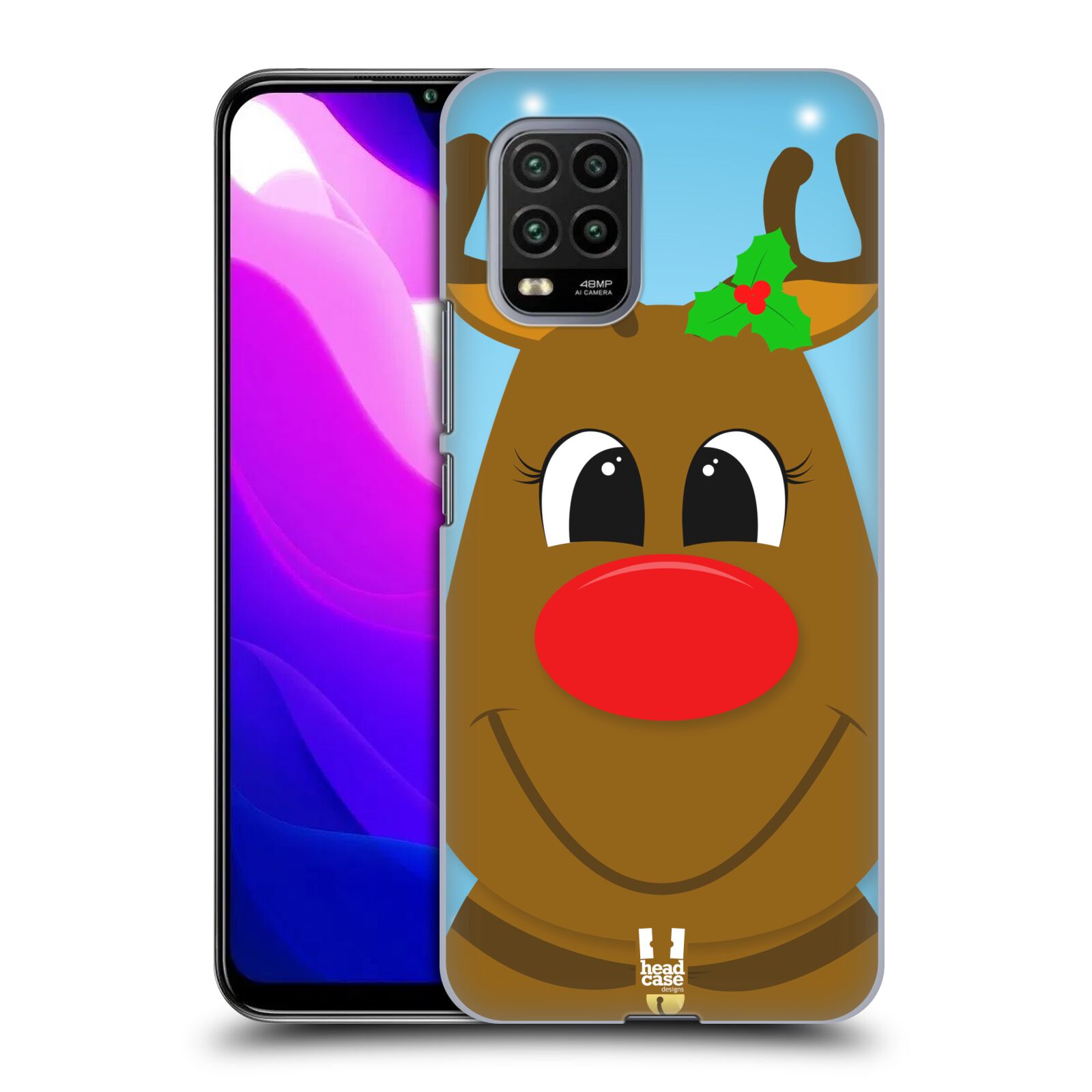 Zadní kryt, obal na mobil Xiaomi Mi 10 LITE vzor Vánoční tváře kreslené SOB RUDOLF