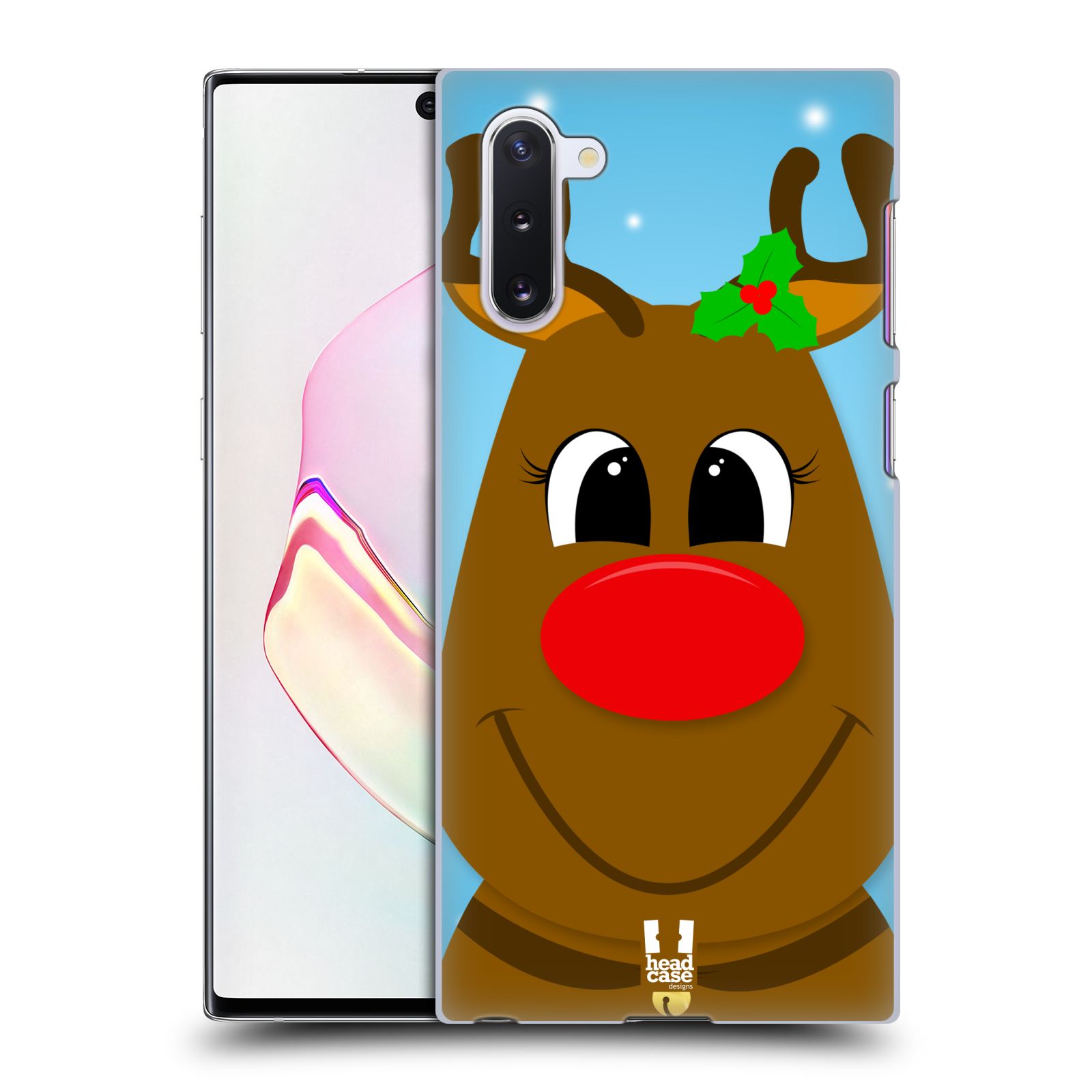 Pouzdro na mobil Samsung Galaxy Note 10 - HEAD CASE - vzor Vánoční tváře kreslené SOB RUDOLF