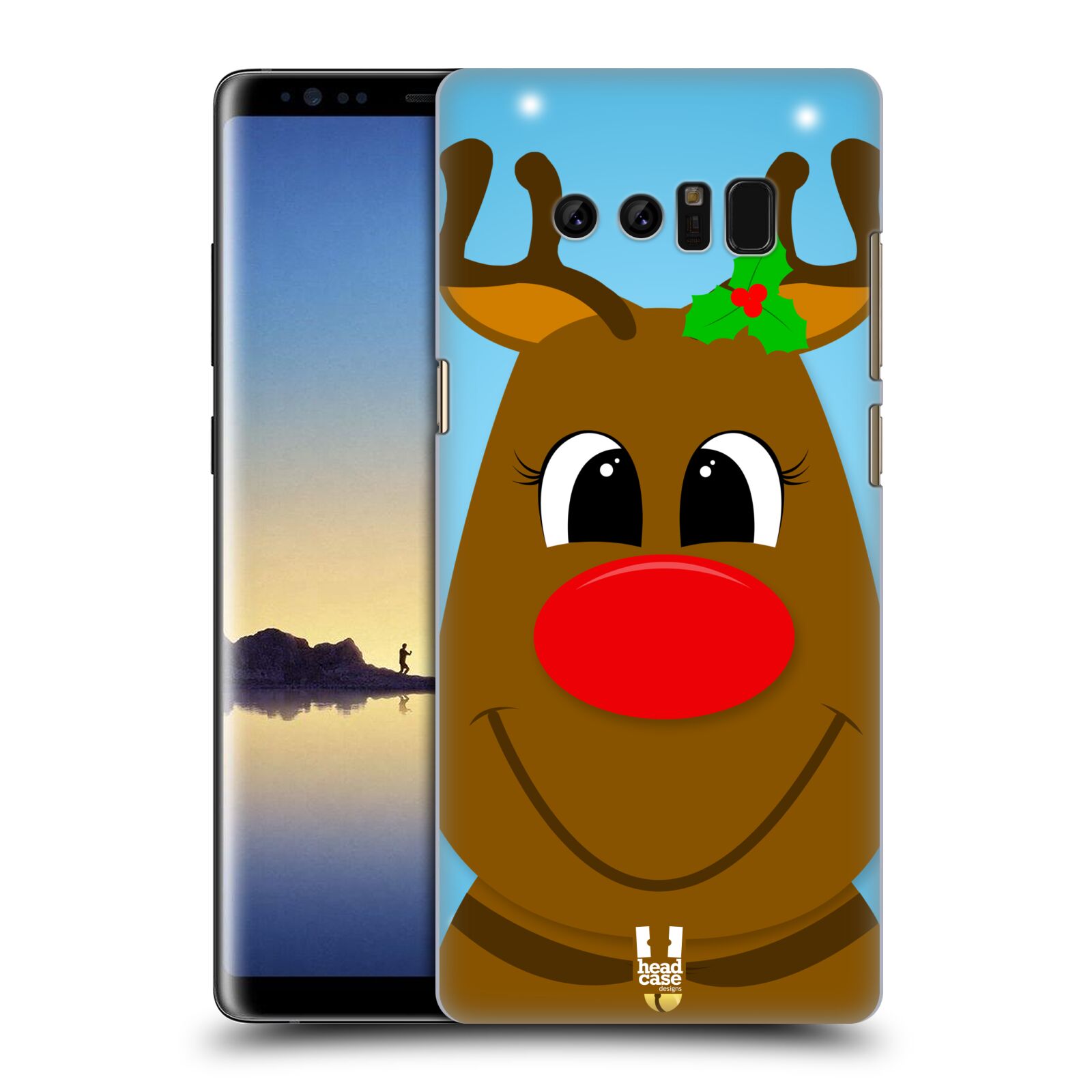 HEAD CASE plastový obal na mobil Samsung Galaxy Note 8 vzor Vánoční tváře kreslené SOB RUDOLF