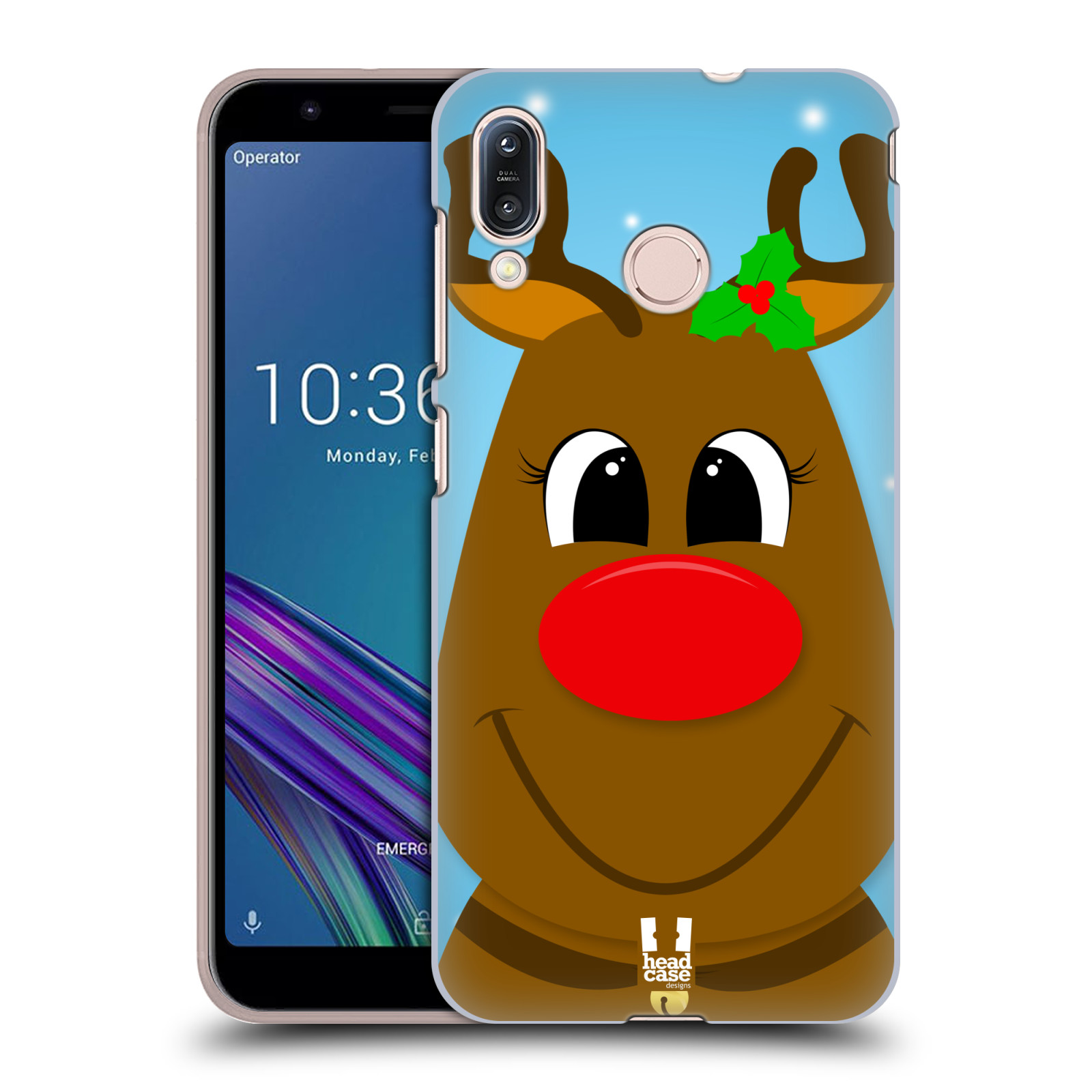 Pouzdro na mobil Asus Zenfone Max M1 (ZB555KL) - HEAD CASE - vzor Vánoční tváře kreslené SOB RUDOLF