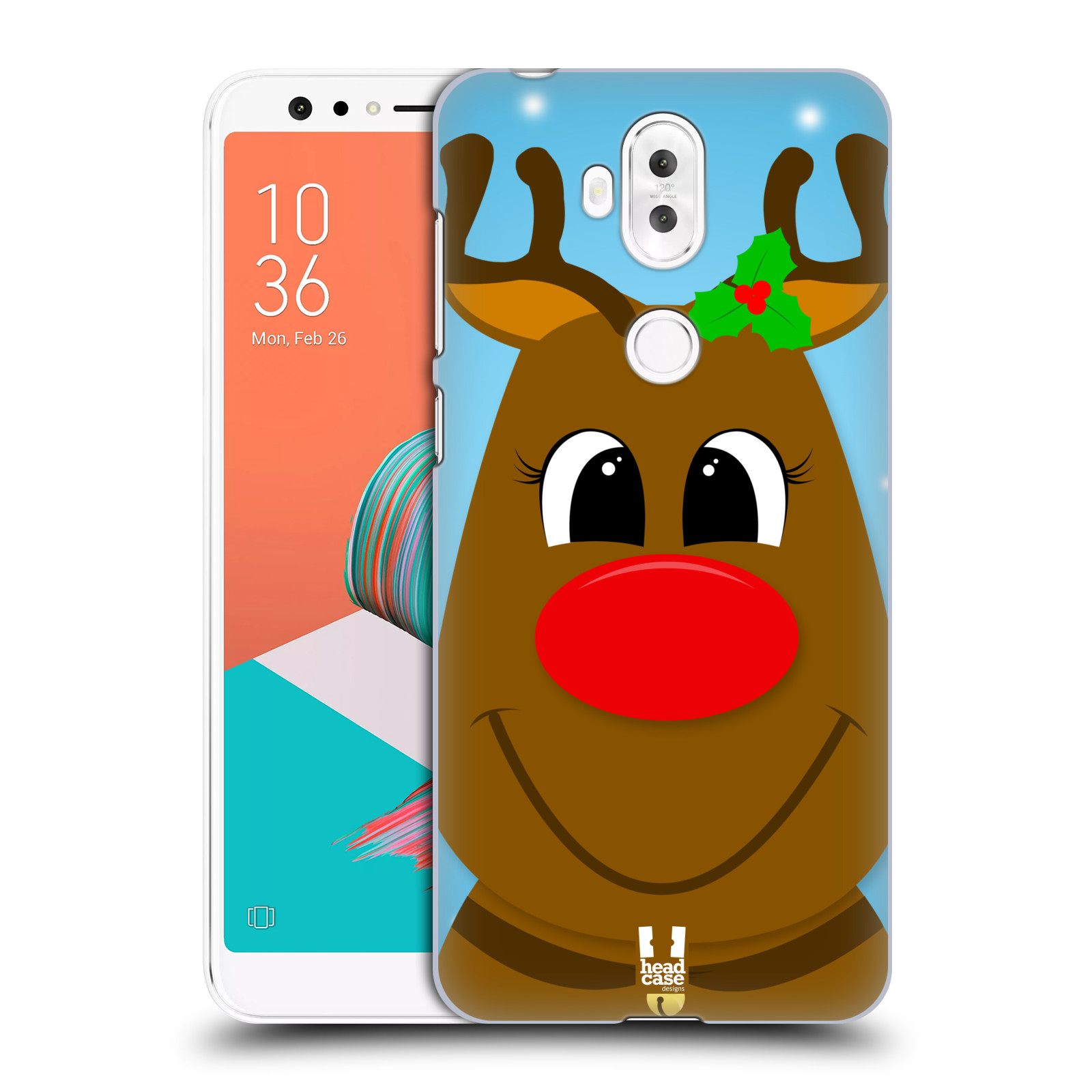 HEAD CASE plastový obal na mobil Asus Zenfone 5 LITE ZC600KL vzor Vánoční tváře kreslené SOB RUDOLF