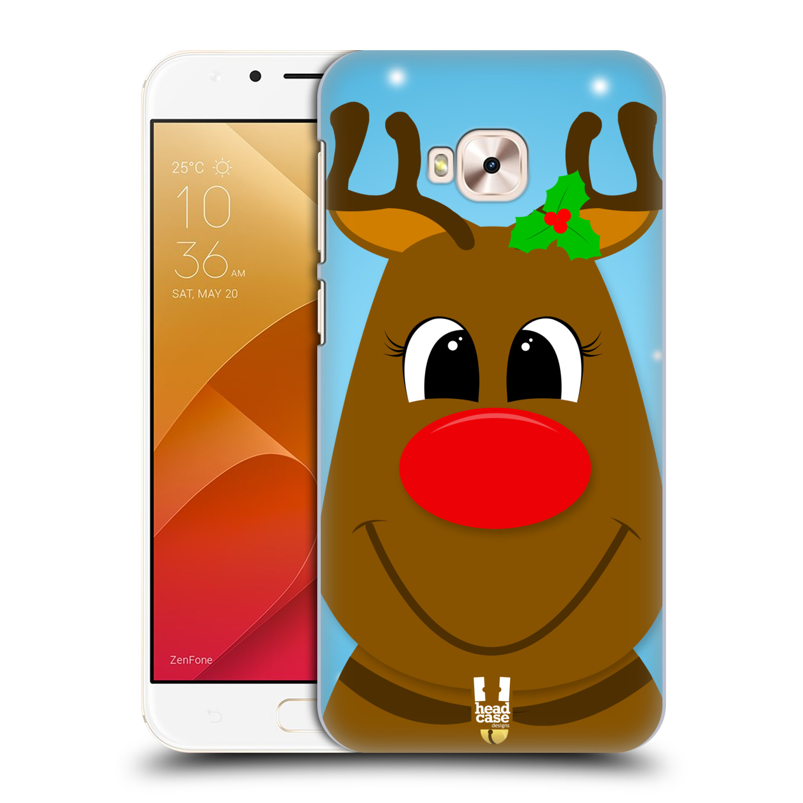 HEAD CASE plastový obal na mobil Asus Zenfone 4 Selfie Pro ZD552KL vzor Vánoční tváře kreslené SOB RUDOLF