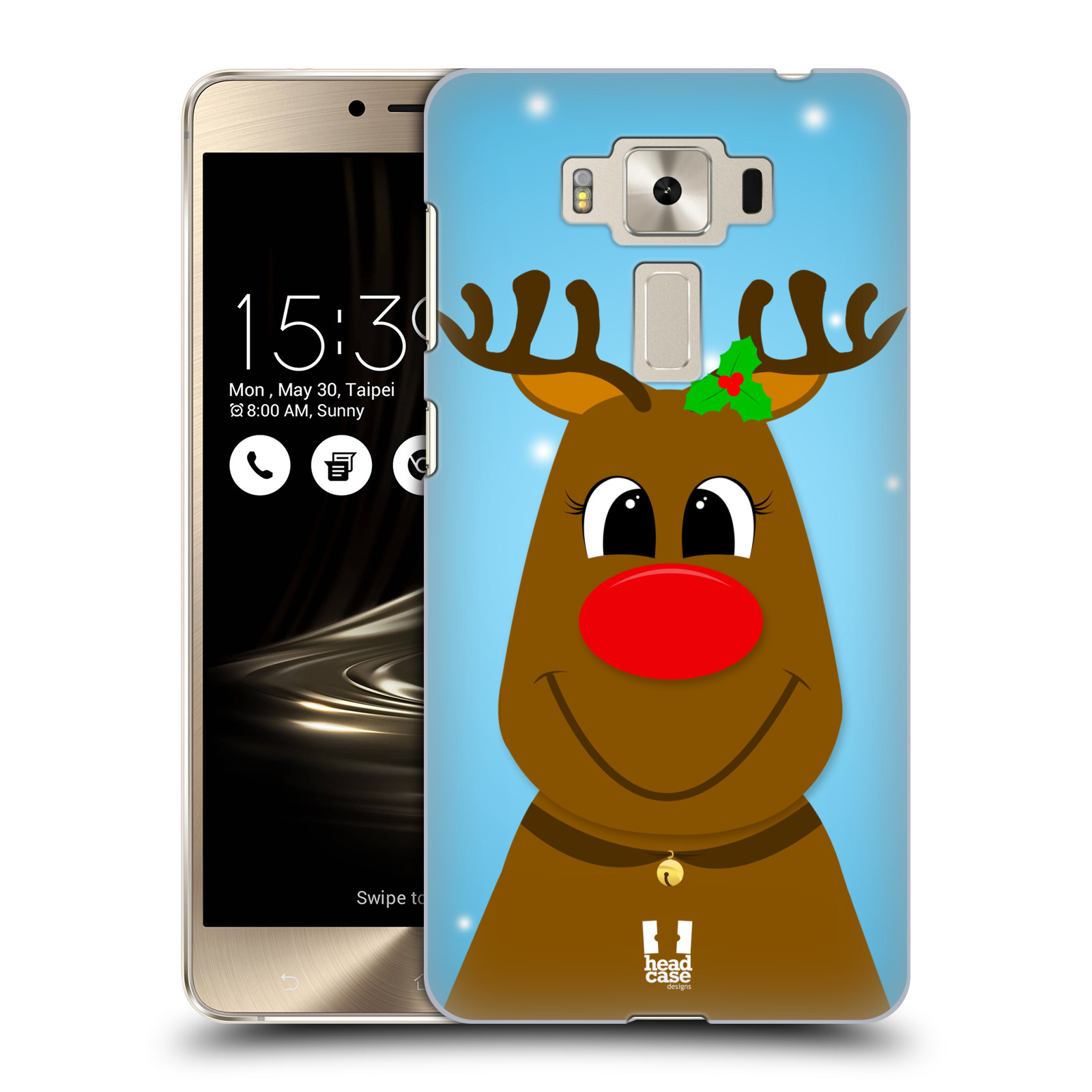 HEAD CASE plastový obal na mobil Asus Zenfone 3 DELUXE ZS550KL vzor Vánoční tváře kreslené SOB RUDOLF