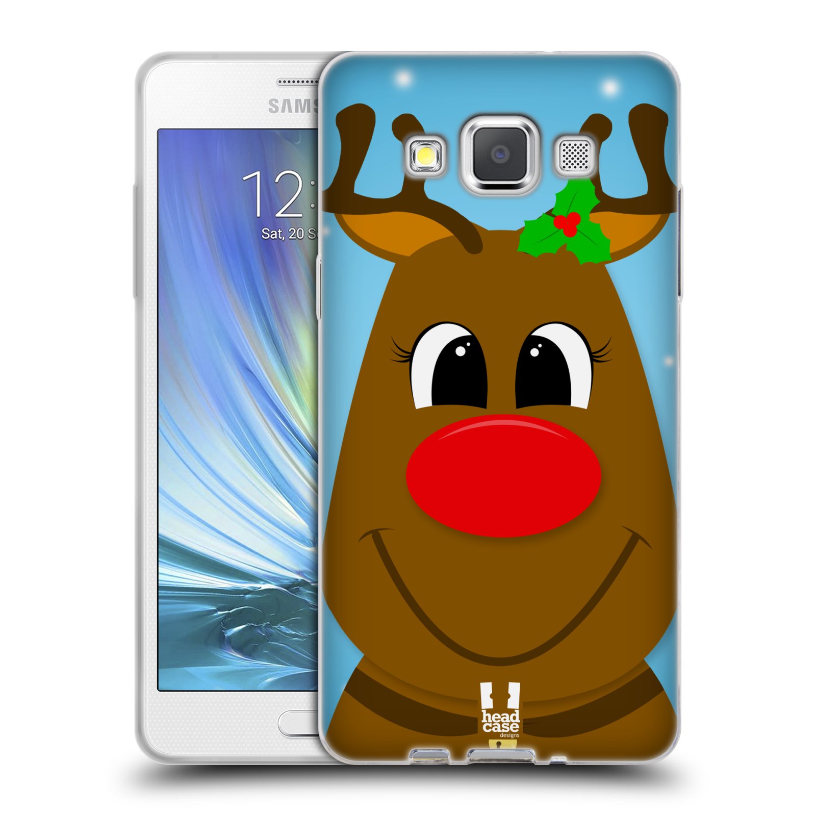 HEAD CASE silikonový obal na mobil Samsung Galaxy A5 vzor Vánoční tváře kreslené SOB RUDOLF