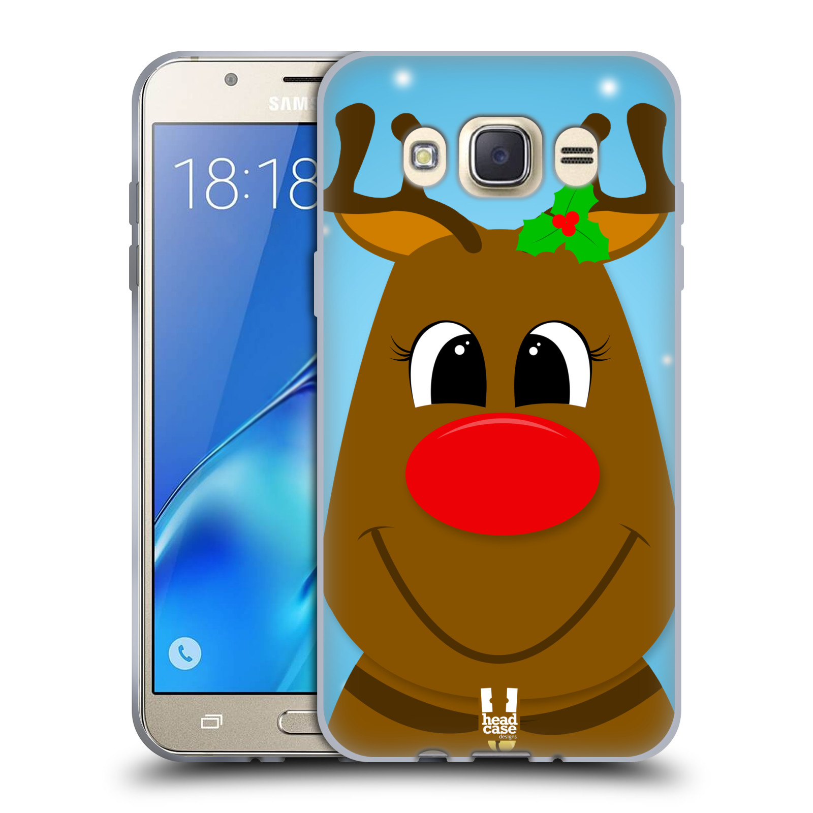 HEAD CASE silikonový obal, kryt na mobil Samsung Galaxy J7 2016 (J710, J710F) vzor Vánoční tváře kreslené SOB RUDOLF