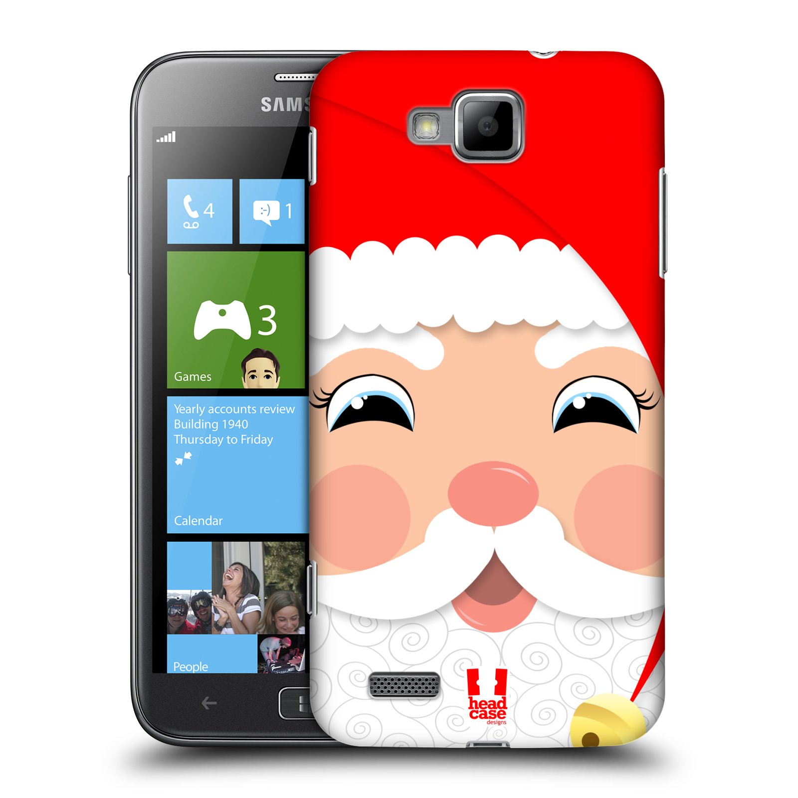 HEAD CASE plastový obal na mobil Samsung ATIV S vzor Vánoční tváře kreslené SANTA CLAUS