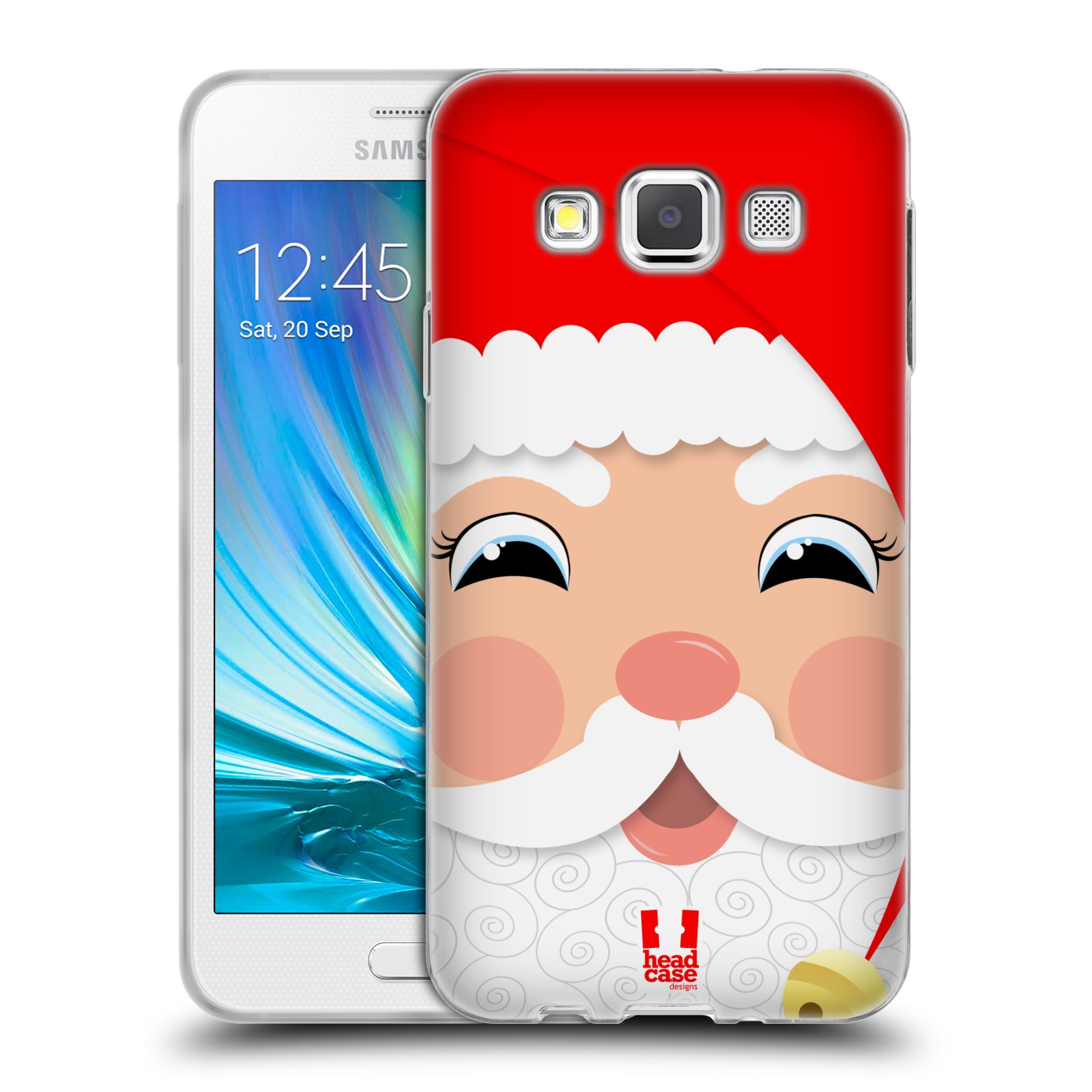HEAD CASE silikonový obal na mobil Samsung Galaxy A3 vzor Vánoční tváře kreslené SANTA CLAUS