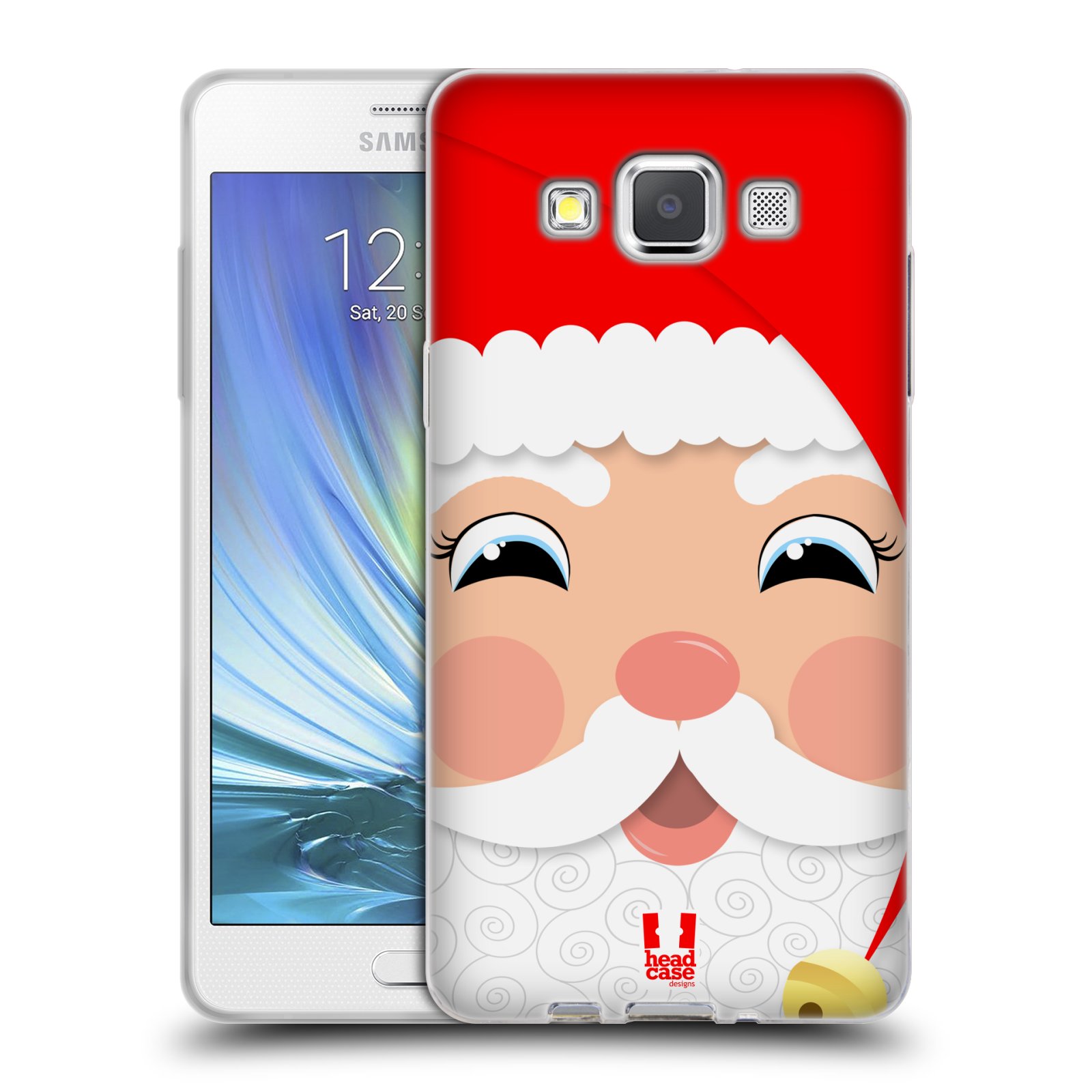 HEAD CASE silikonový obal na mobil Samsung Galaxy A5 vzor Vánoční tváře kreslené SANTA CLAUS