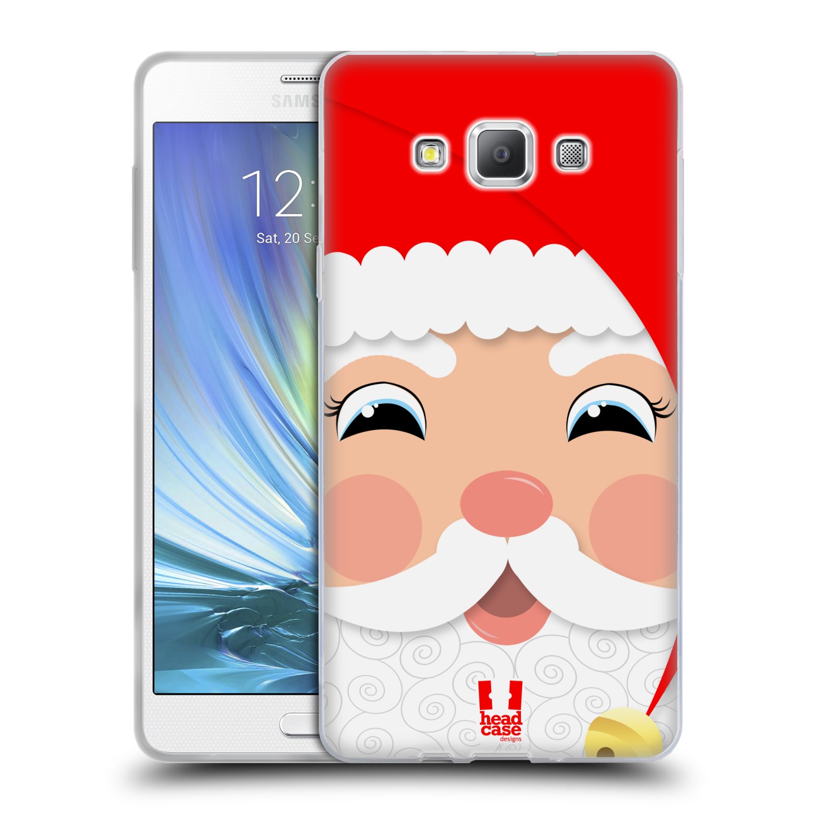 HEAD CASE silikonový obal na mobil Samsung Galaxy A7 vzor Vánoční tváře kreslené SANTA CLAUS