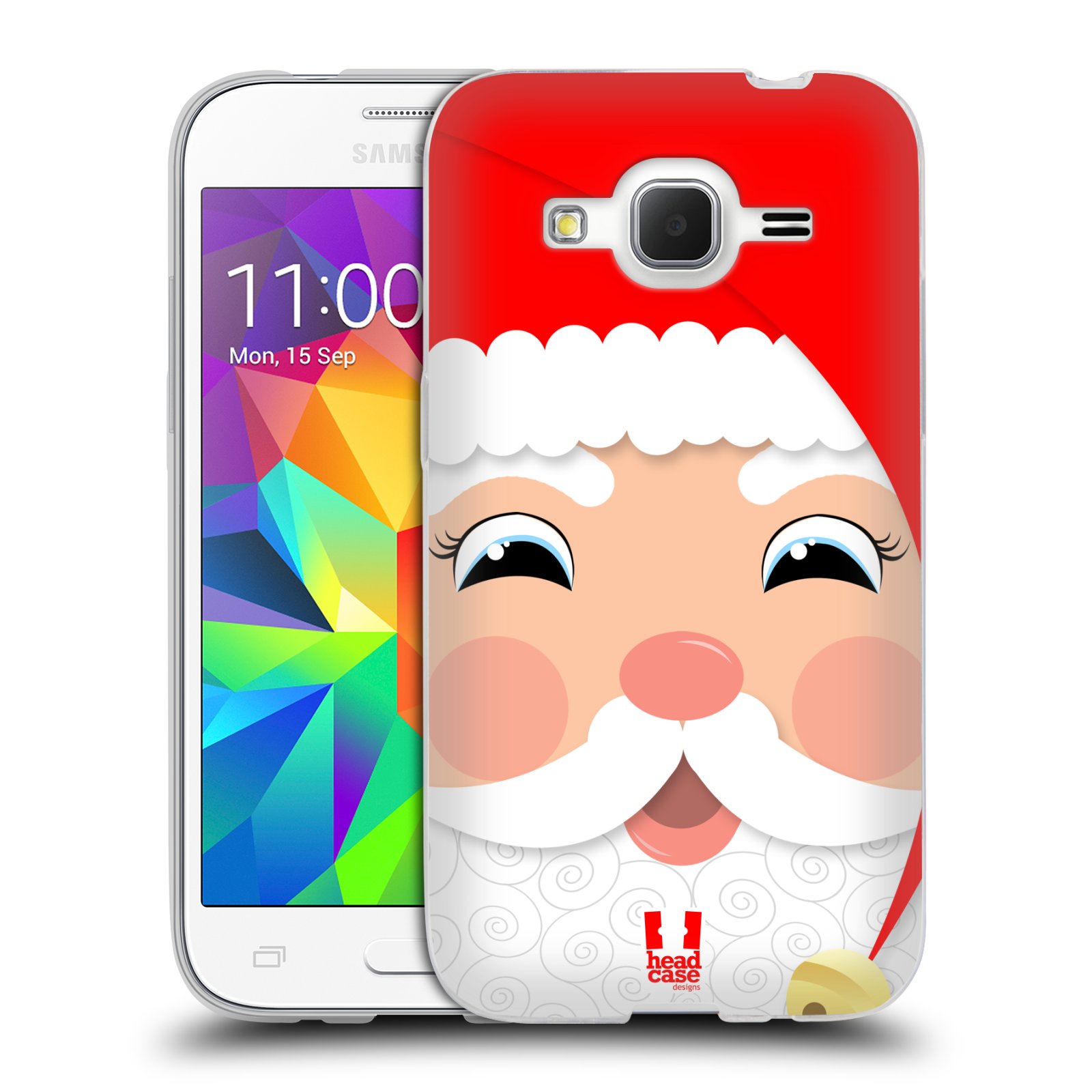 HEAD CASE silikonový obal na mobil Samsung Galaxy Core Prime (G360) vzor Vánoční tváře kreslené SANTA CLAUS