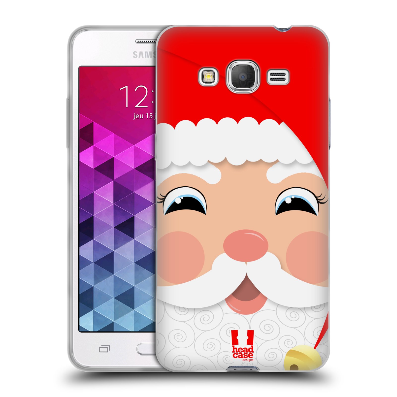 HEAD CASE silikonový obal na mobil Samsung Galaxy GRAND PRIME vzor Vánoční tváře kreslené SANTA CLAUS
