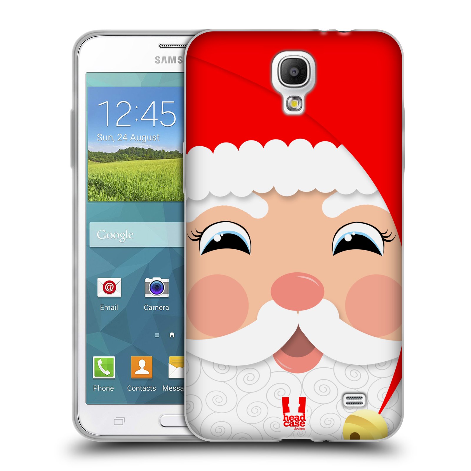HEAD CASE silikonový obal na mobil Samsung Galaxy Mega 2 vzor Vánoční tváře kreslené SANTA CLAUS
