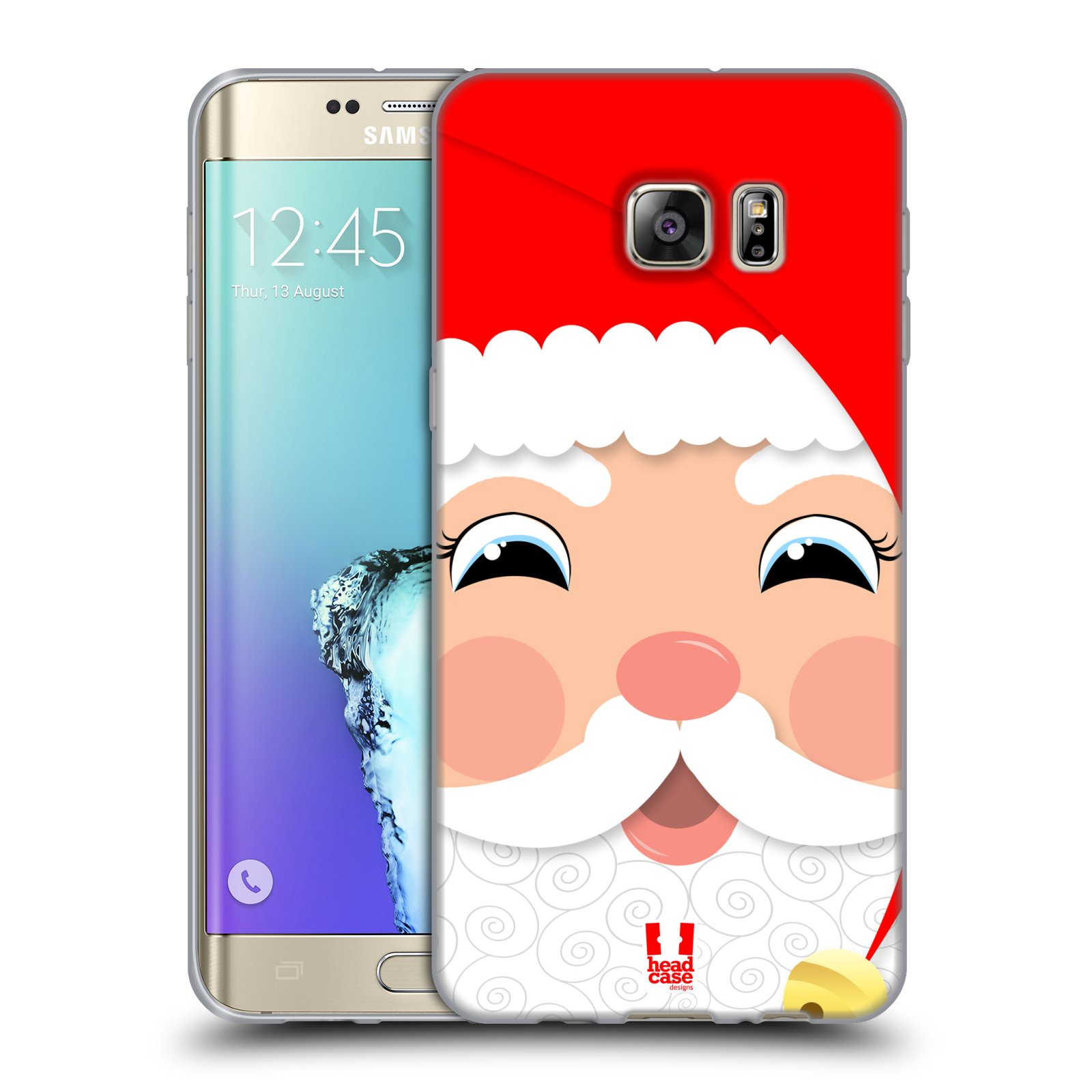 HEAD CASE silikonový obal na mobil Samsung Galaxy S6 EDGE PLUS vzor Vánoční tváře kreslené SANTA CLAUS