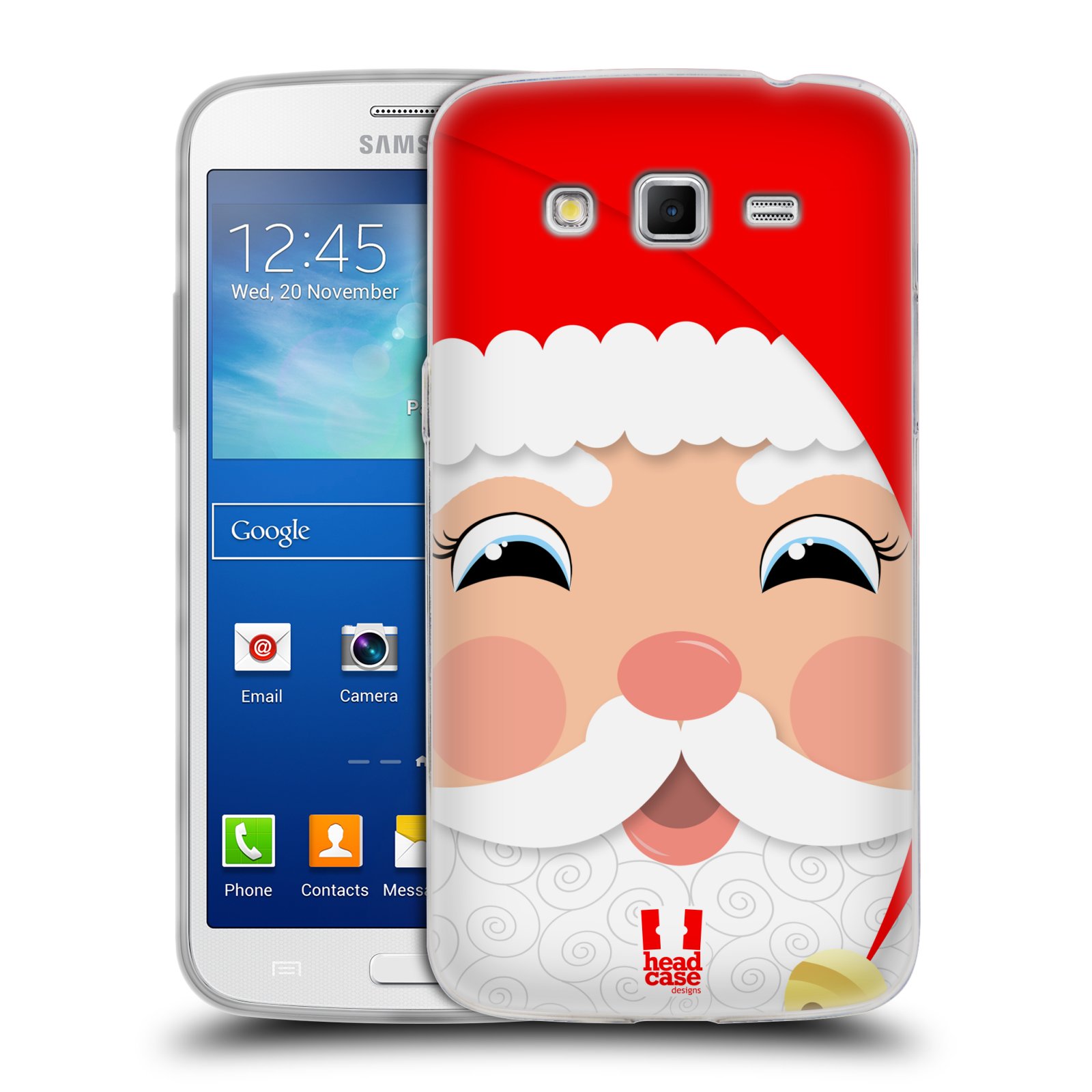 HEAD CASE silikonový obal na mobil Samsung Galaxy GRAND 2 vzor Vánoční tváře kreslené SANTA CLAUS