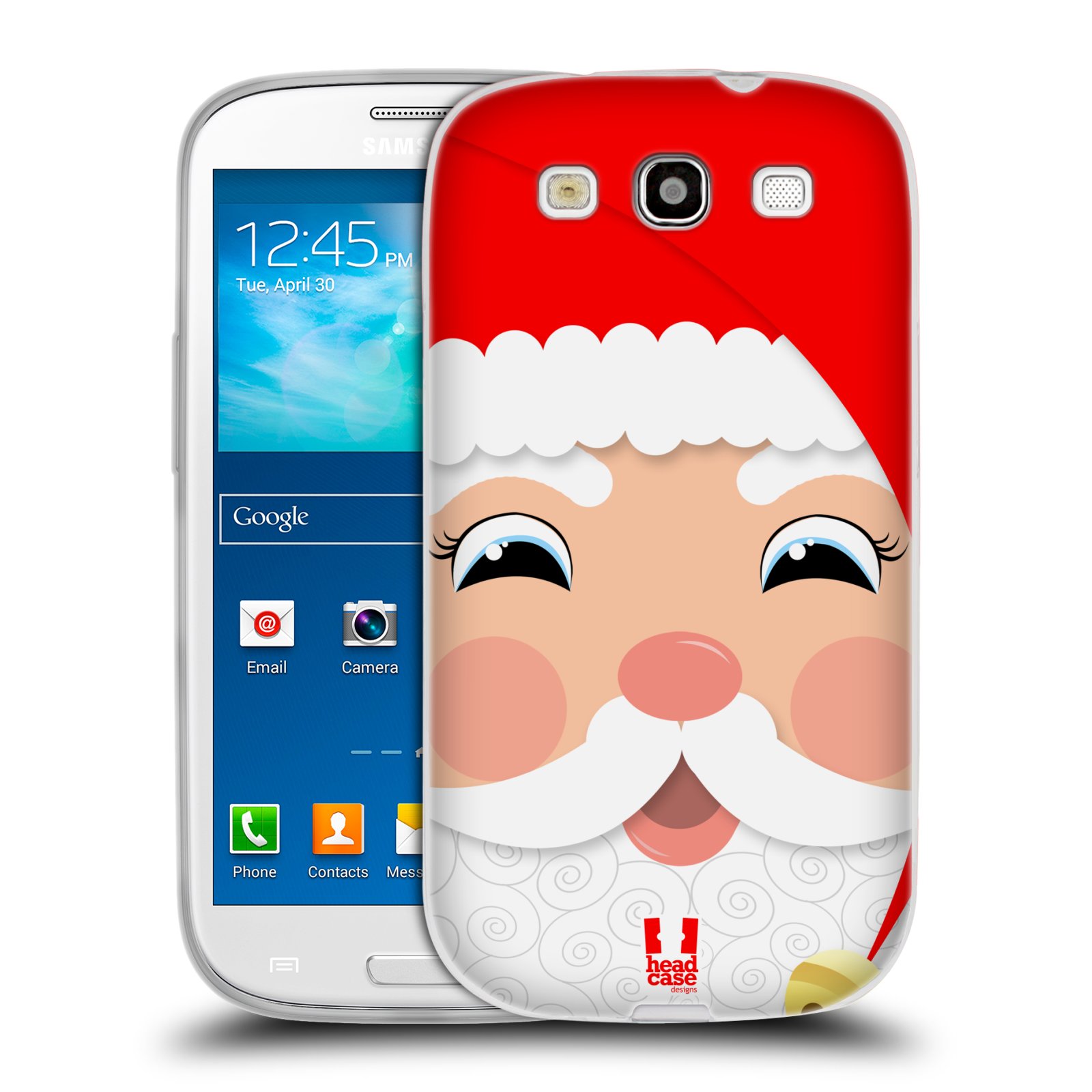 HEAD CASE silikonový obal na mobil Samsung Galaxy S3 i9300 vzor Vánoční tváře kreslené SANTA CLAUS