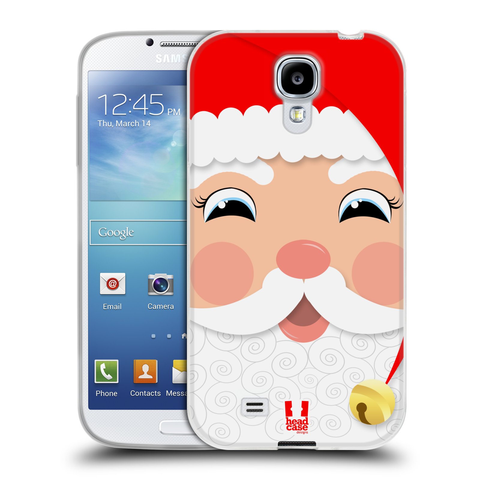 HEAD CASE silikonový obal na mobil Samsung Galaxy S4 i9500 vzor Vánoční tváře kreslené SANTA CLAUS